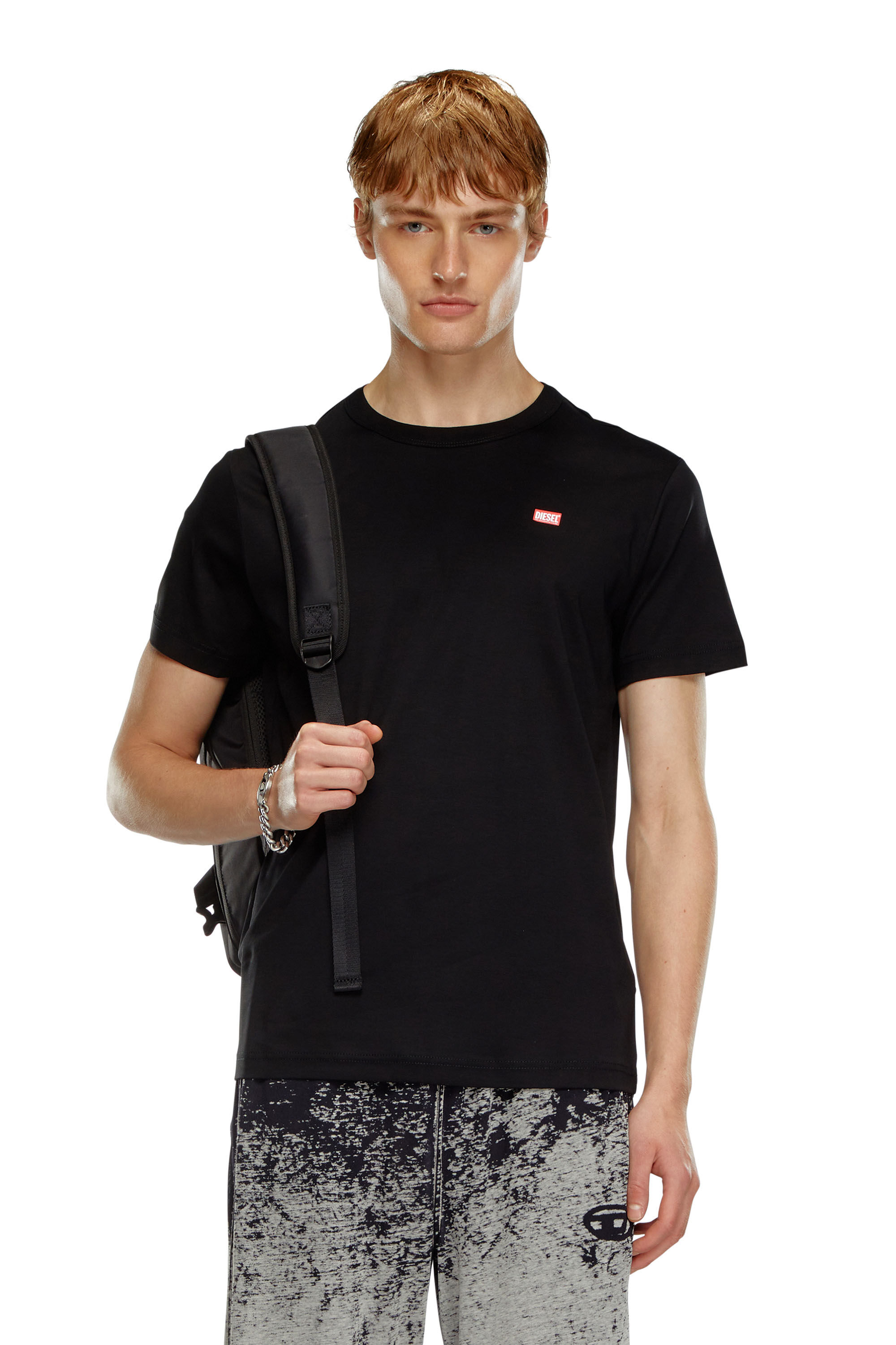 Diesel - T-MIEGOR-K77, Camiseta de algodón mercerizado Hombre in Negro - 3