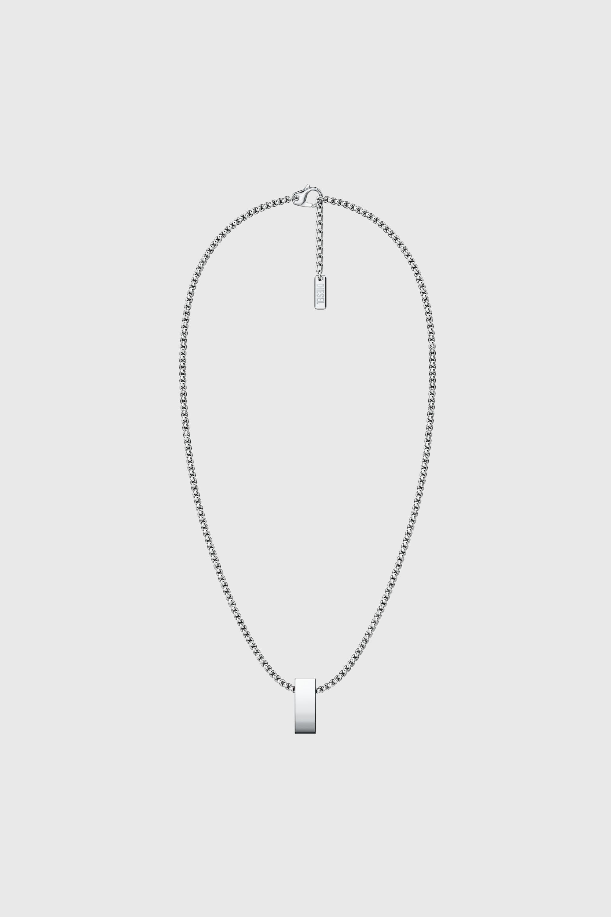 Diesel - DX1689040 JEWELLERY, Collar con colgante de acero inoxidable Unisex in Plateado - 1