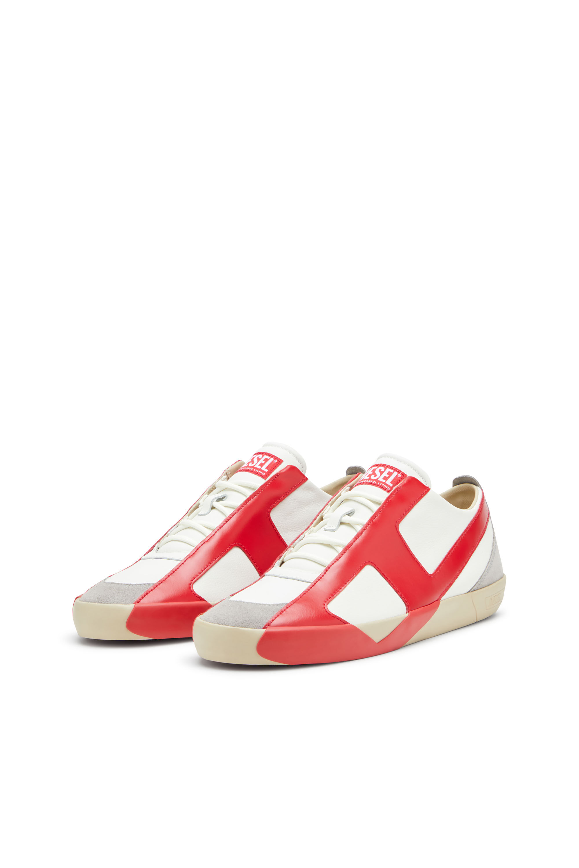 Diesel - S-SLANTE-D LOW, Deportivas de ante y cuero con logotipo D Hombre in ToBeDefined - 8