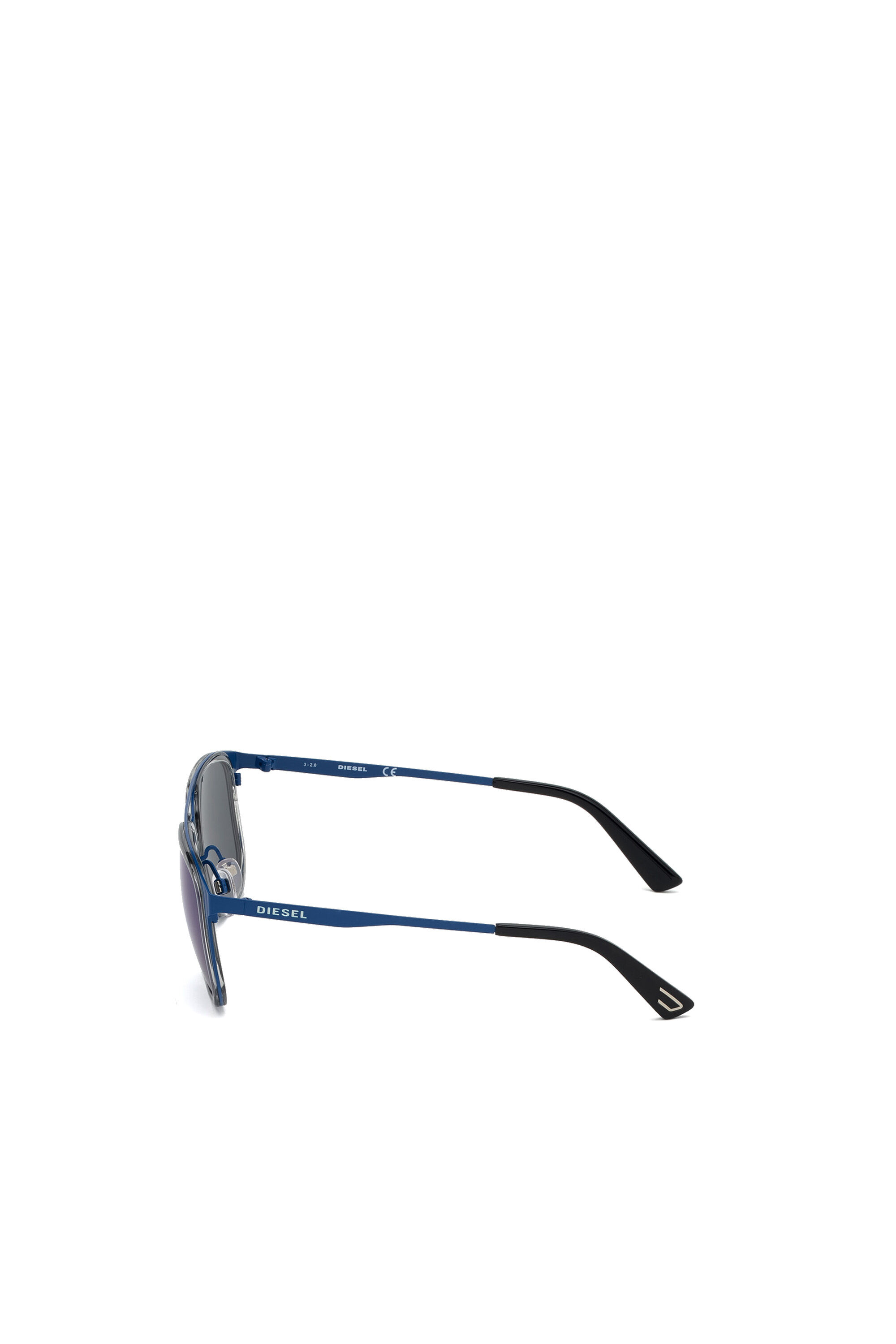 Diesel - DL0294, Gafas de sol de estilo aviador en metal y acetato Hombre in Azul marino - 4