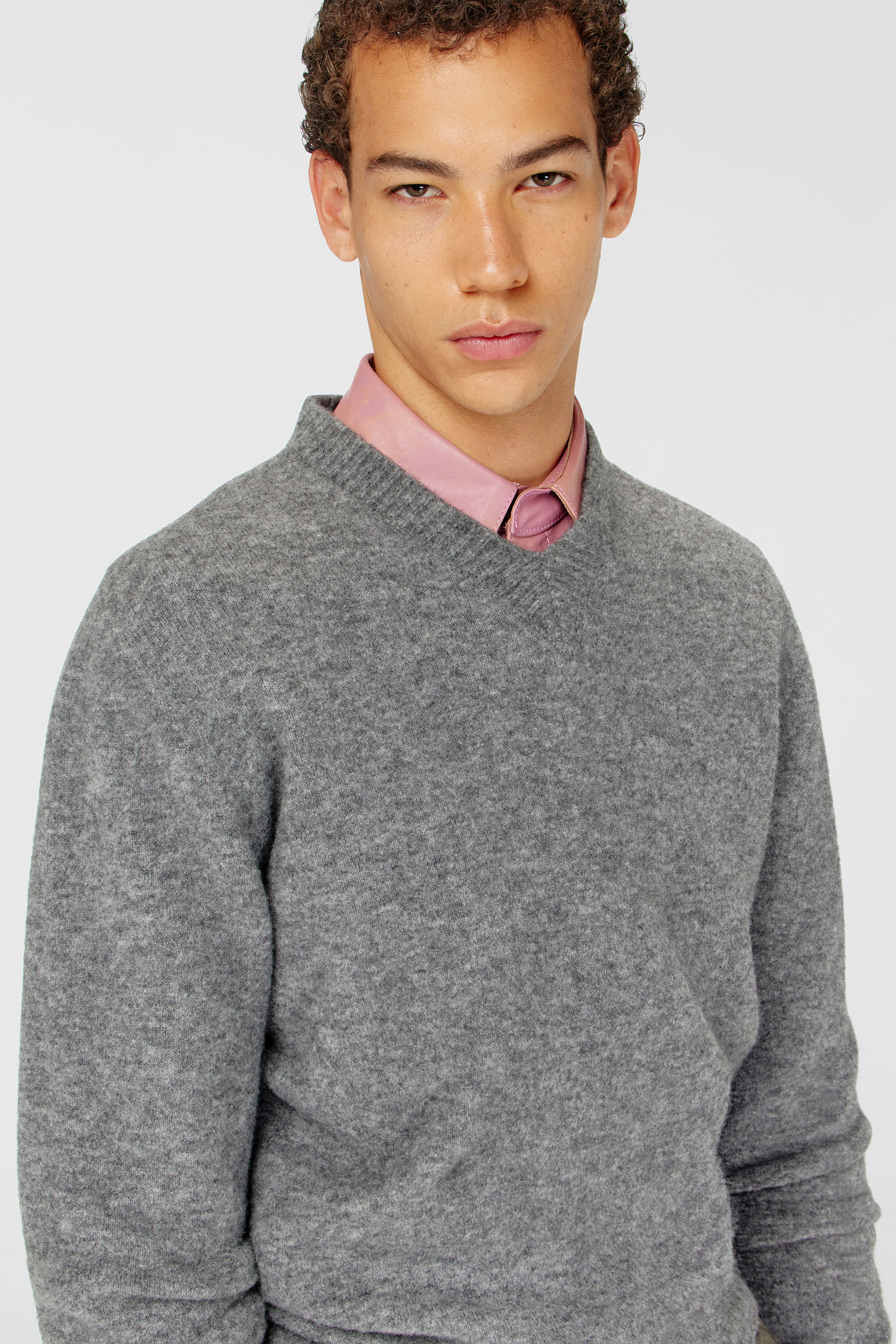 Diesel - K-ANDIE, Jersey de pico en punto hervido arrugado Hombre in Gris - 5