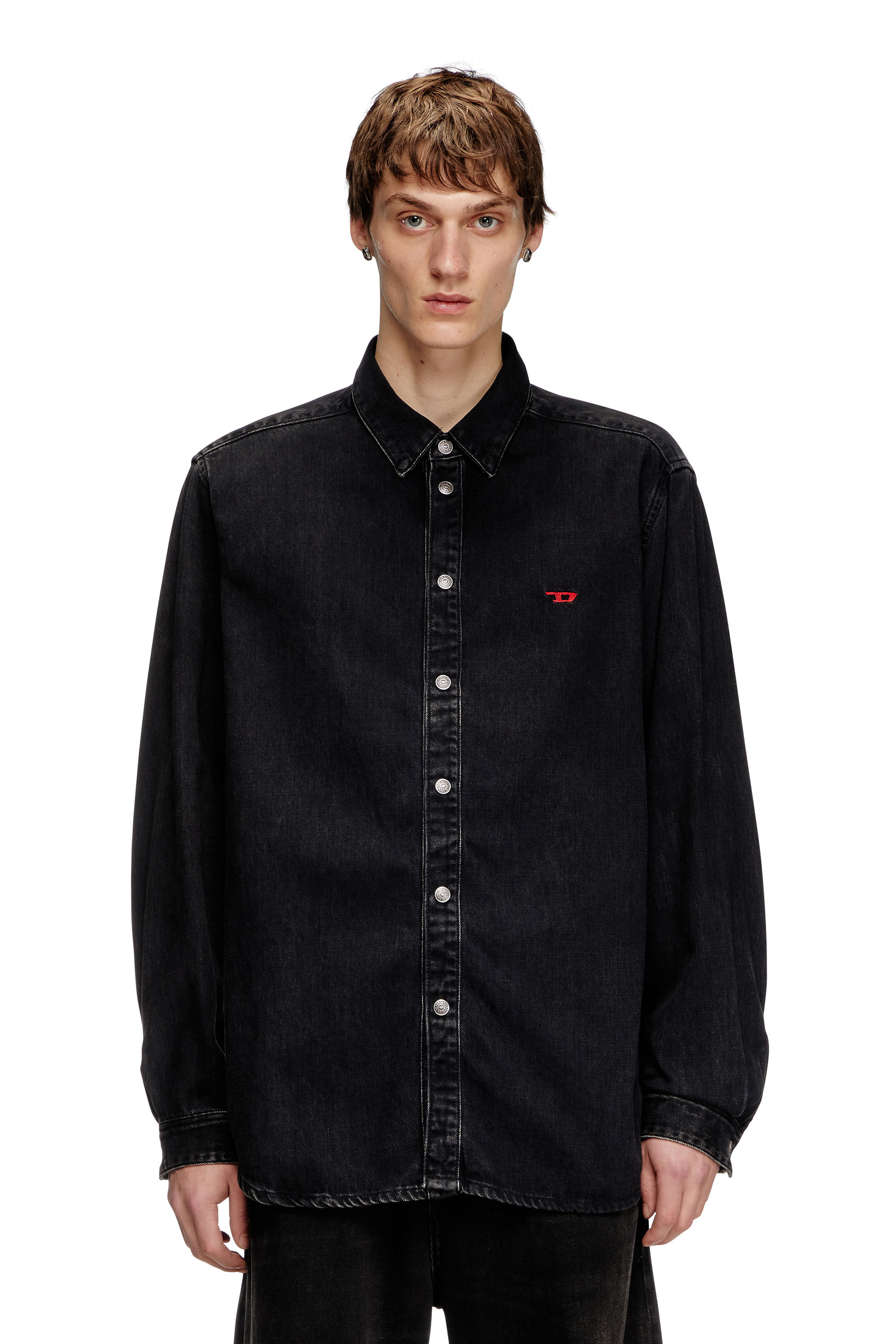 Diesel - D-SIMPLY, Camisa en denim de TENCEL Hombre in Negro - 3