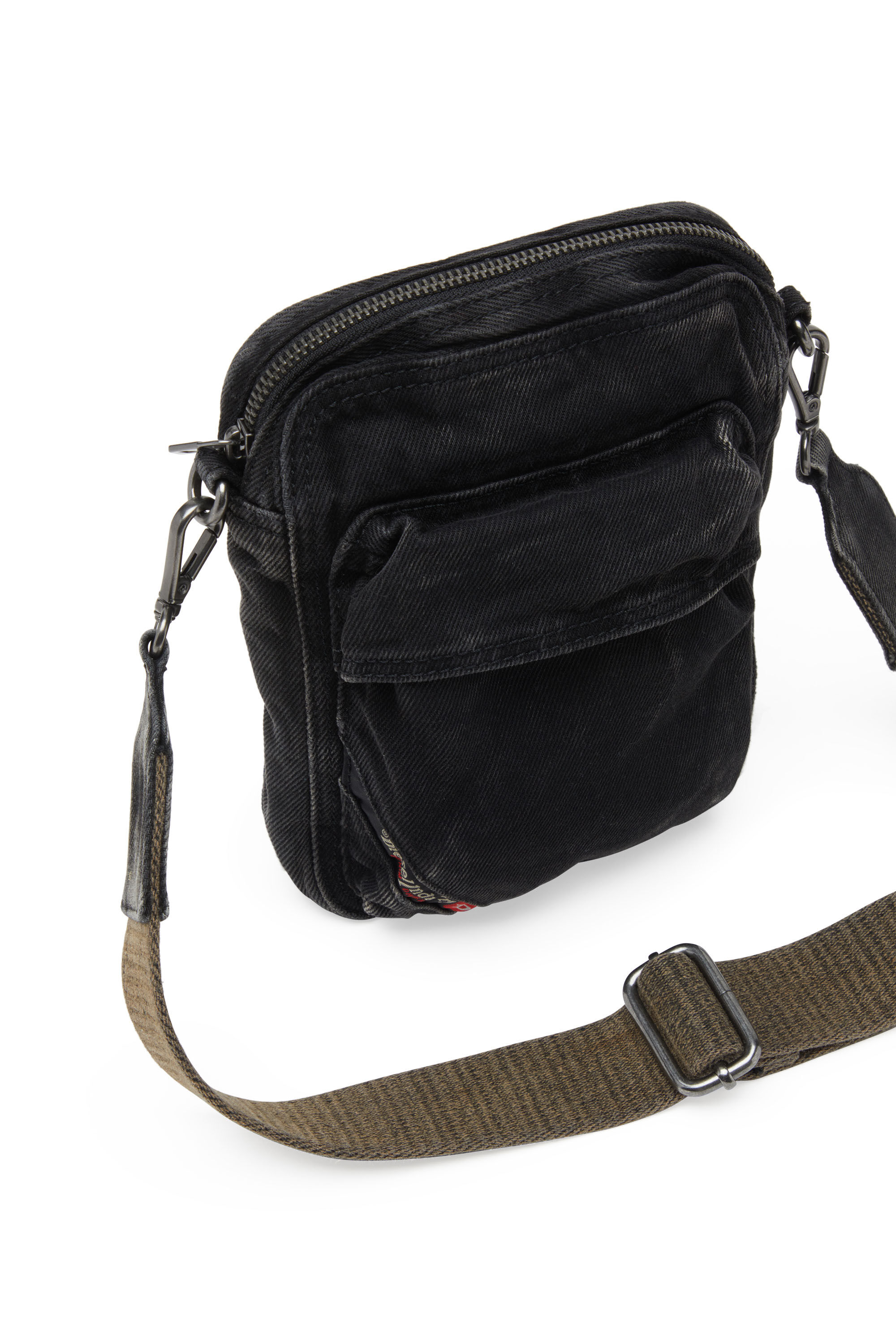 Diesel - MULTI-PKTS CROSSBODY X, Multi-Pkts-Bandolera de denim lavado Hombre in Negro - 2