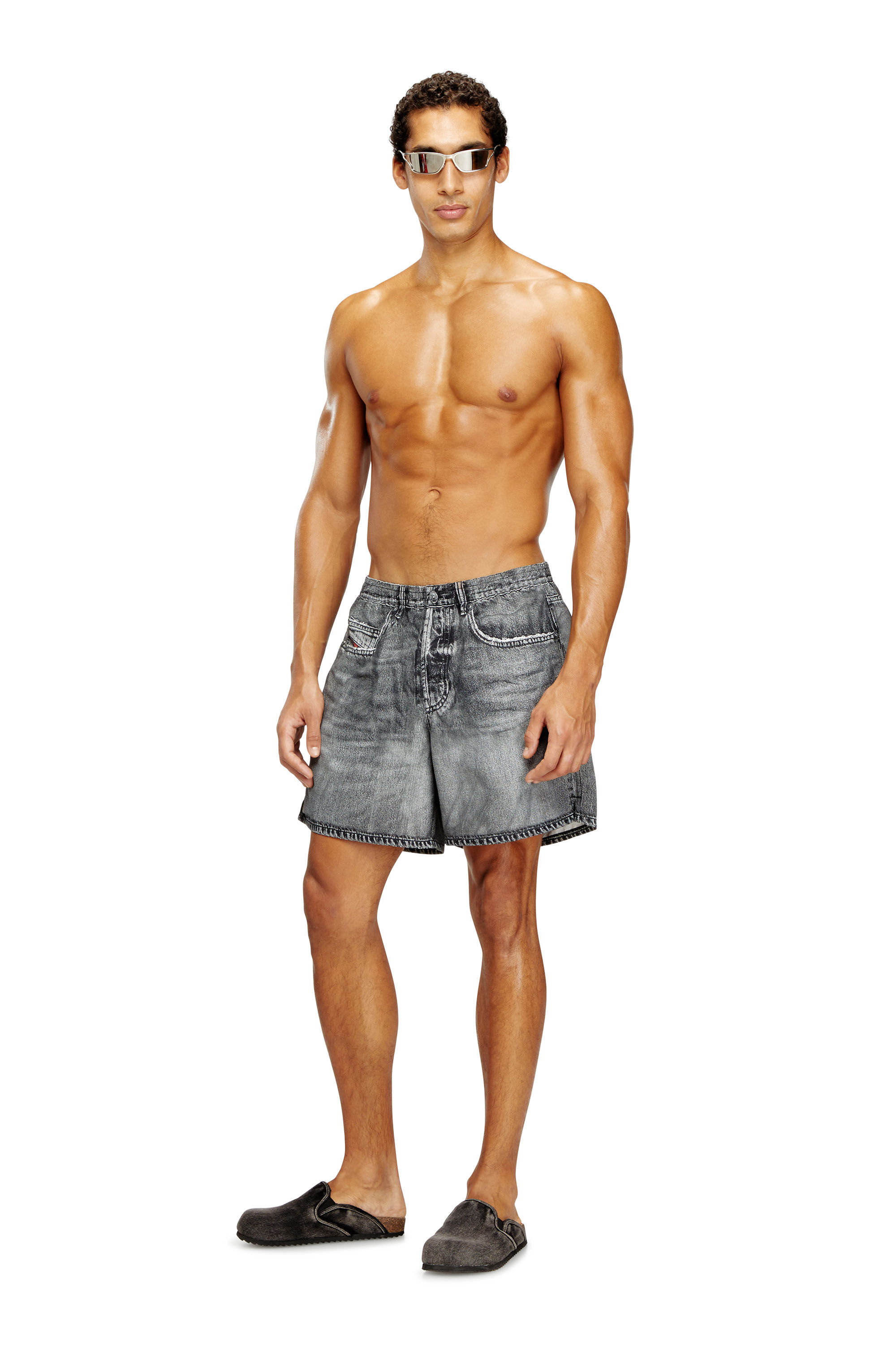Diesel - SOCCER-41-DNM, Bañador con estampado trompe l'oeil de denim Hombre in ToBeDefined - 2