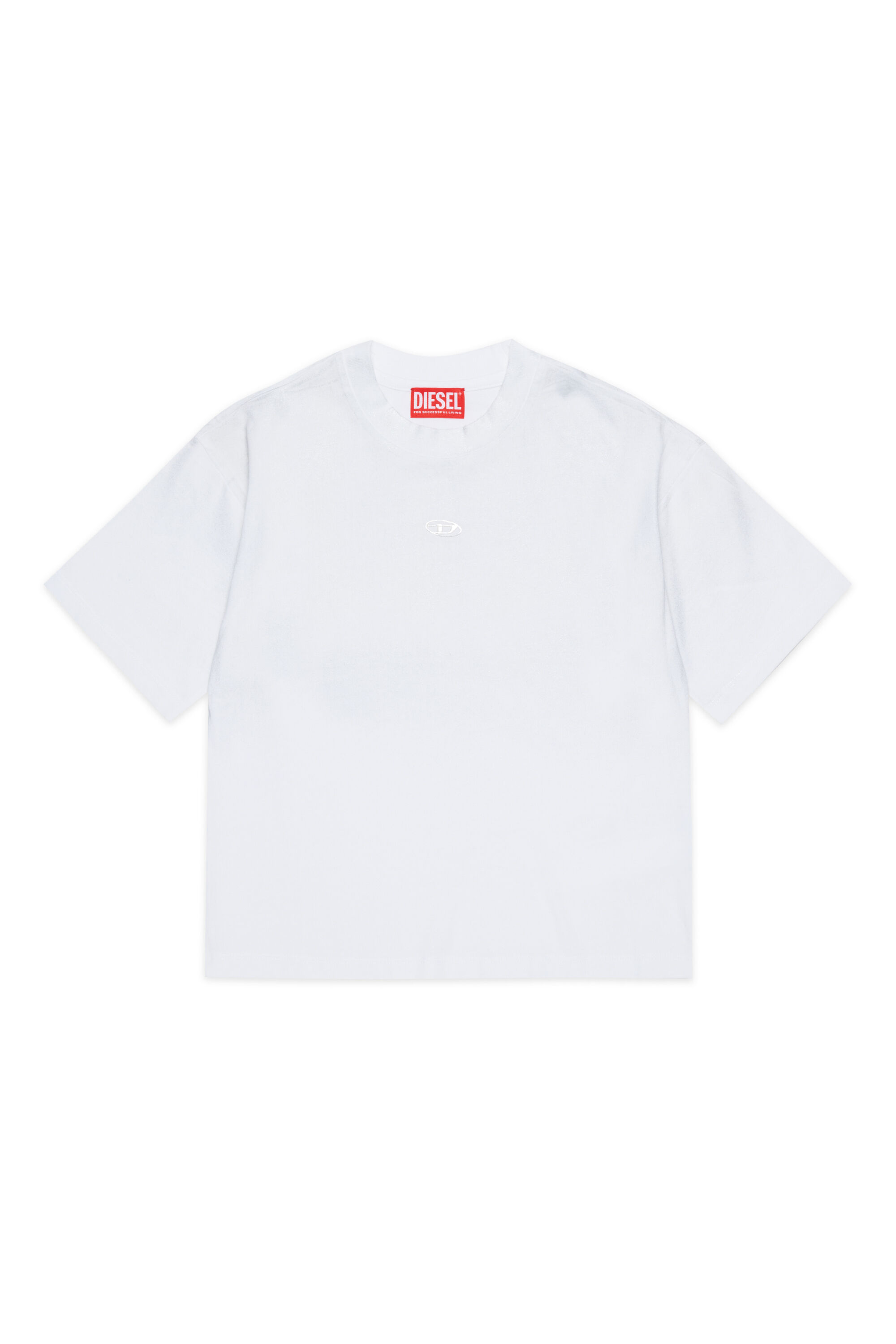 Diesel - TANORMYS2, Camiseta de algod&oacute;n con bordado tonal Oval D Mujer in Blanco - 1