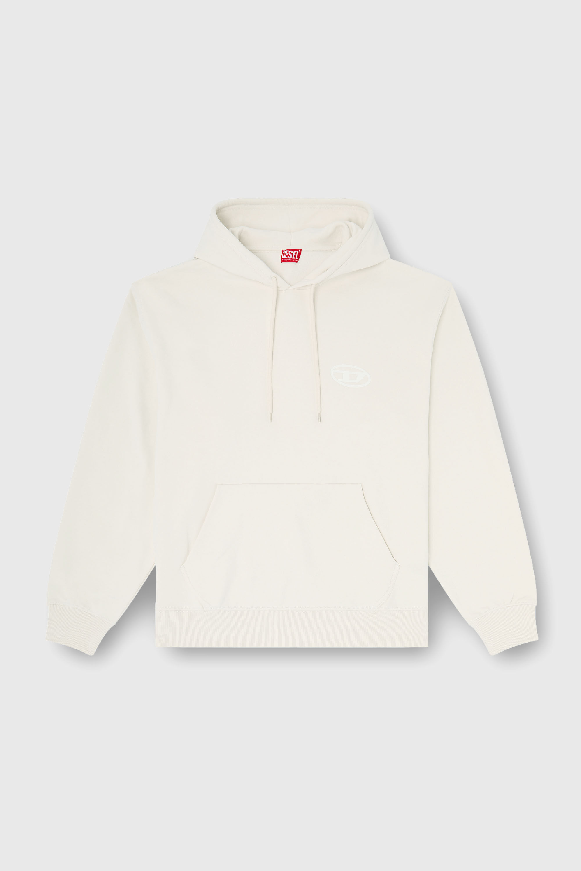 Diesel - S-LUK-H-T92, Sudadera con capucha de algod&oacute;n con bordado del logotipo Oval D tono sobre tono Hombre in Blanco - 2