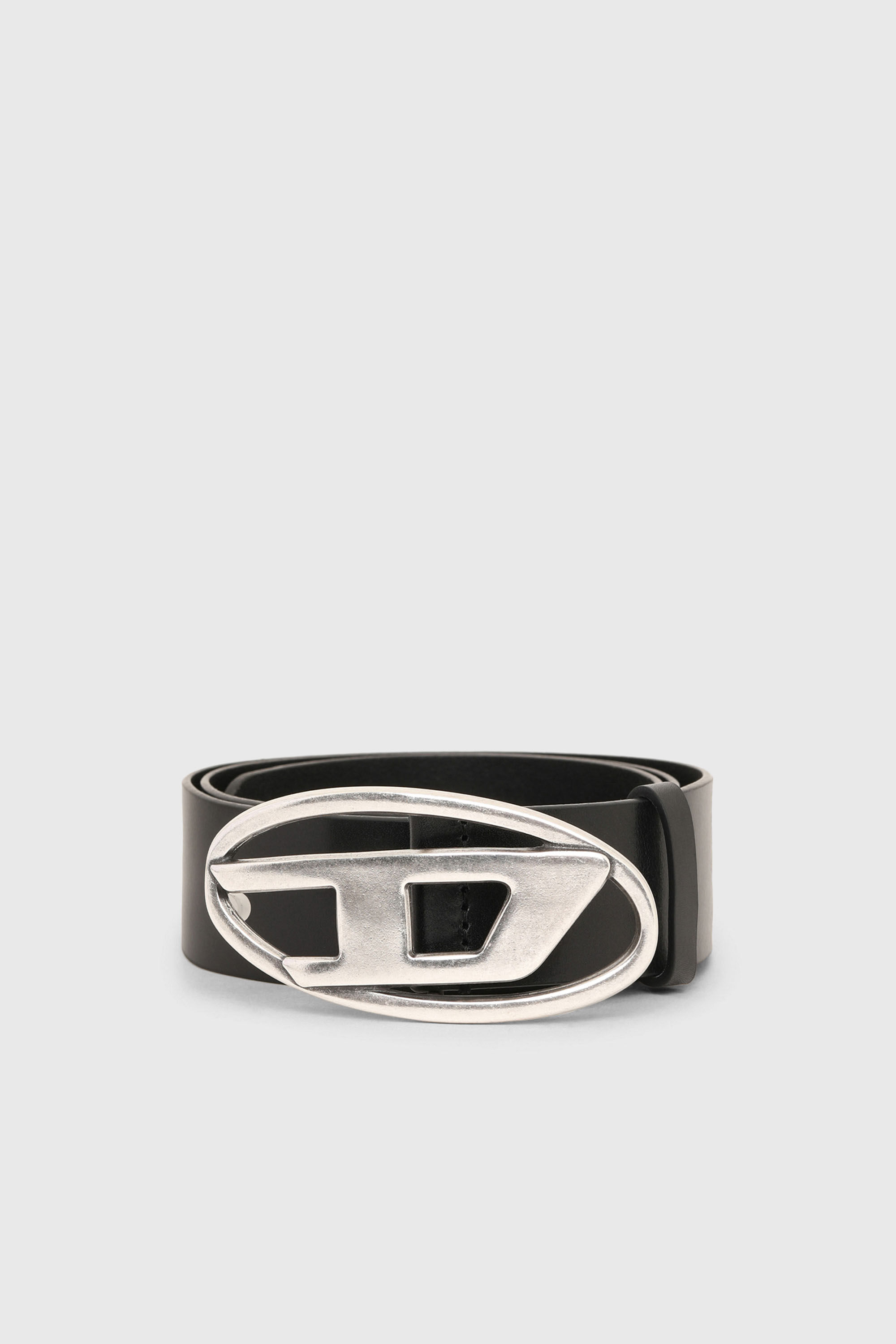 Diesel - B-1DR, Cintur&oacute;n 3.9 cm de piel con hebilla en D Hombre in Negro - 1