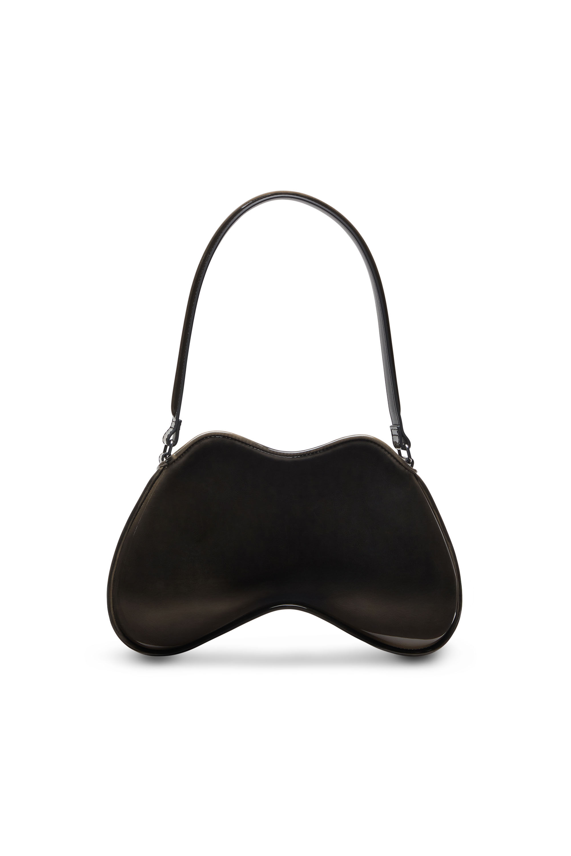 Diesel - DOUBLE-D SHOULDER, Bolso rígido de hombro en PU brillante dégradé Mujer in Negro - 3