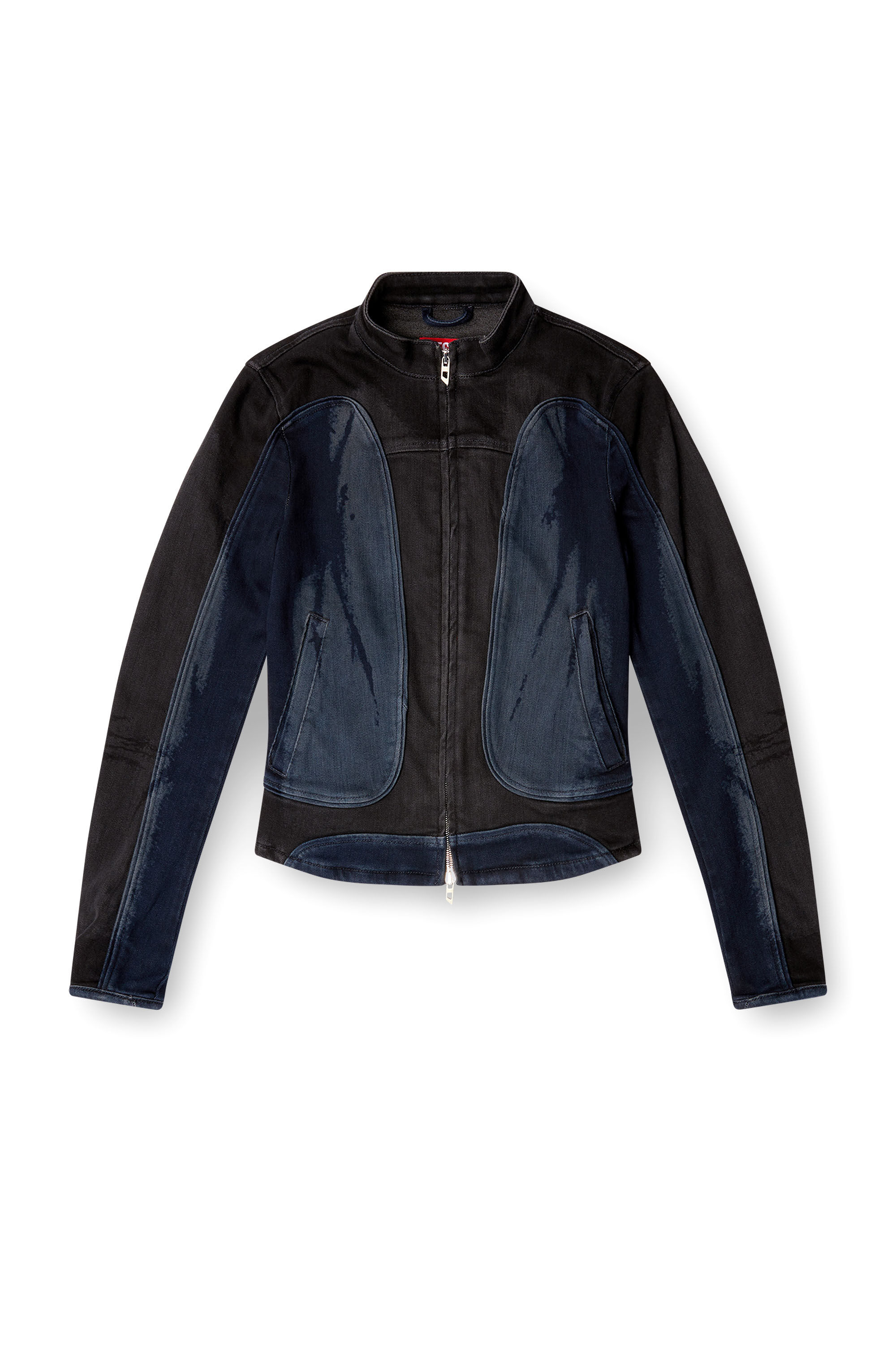 Diesel - DE-MORNY-S, Chaqueta de estilo biker en denim bicolor Mujer in Multicolor - 2