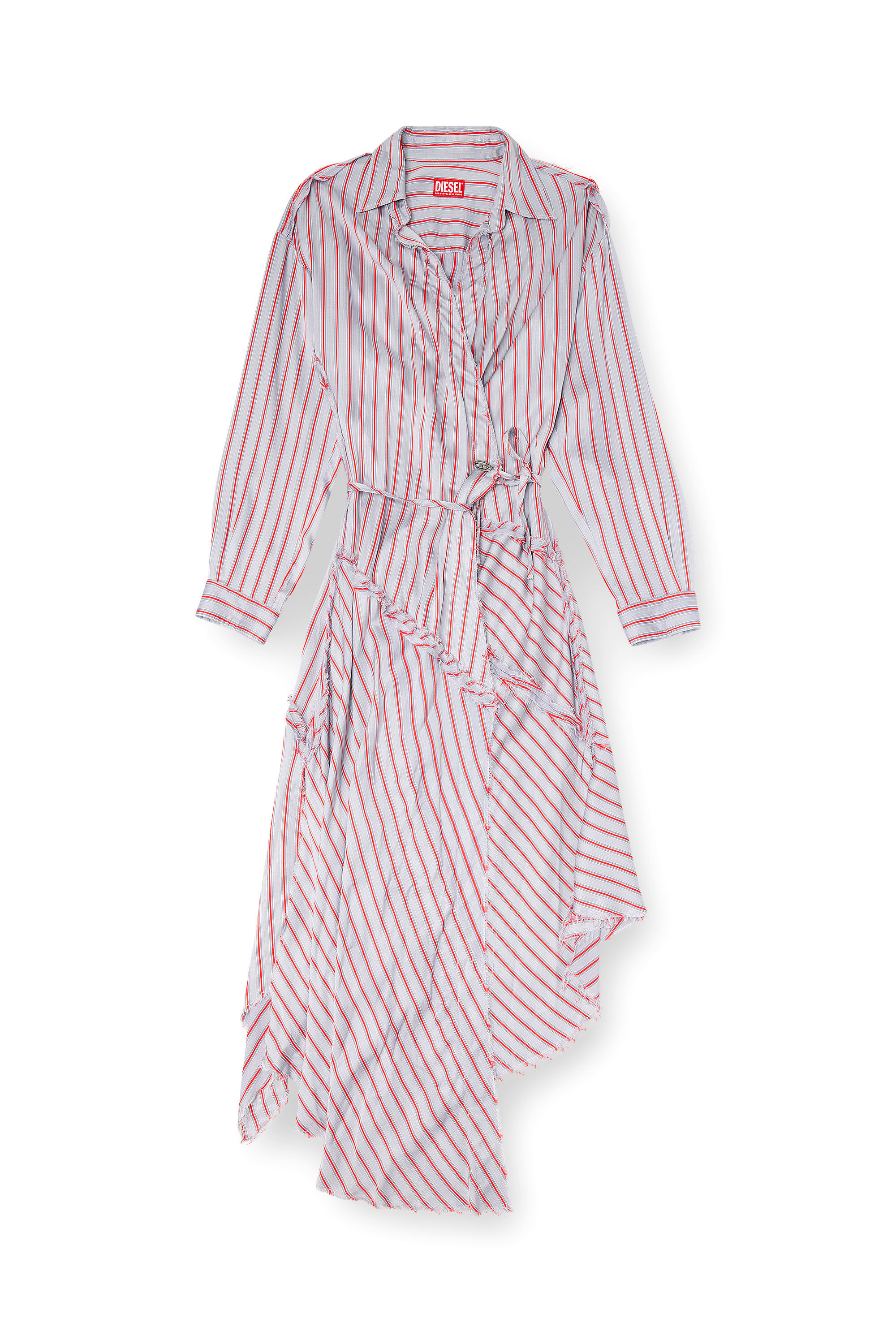 Diesel - D-RAVEN, Vestido camisero envolvente asimétrico Mujer in Multicolor - 2