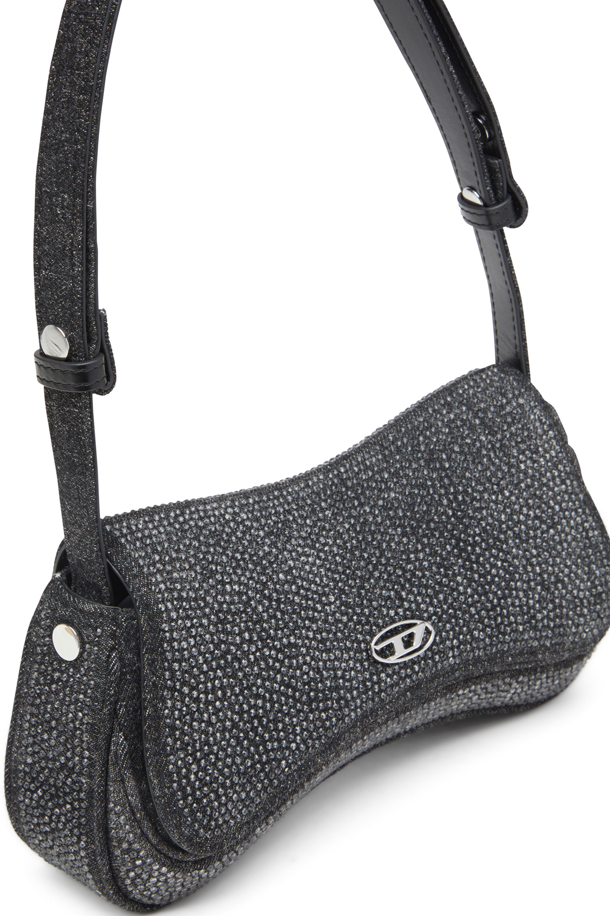 Diesel - PLAY CLUTCH, Play-Clutch en denim con cristales Mujer in Negro - 5