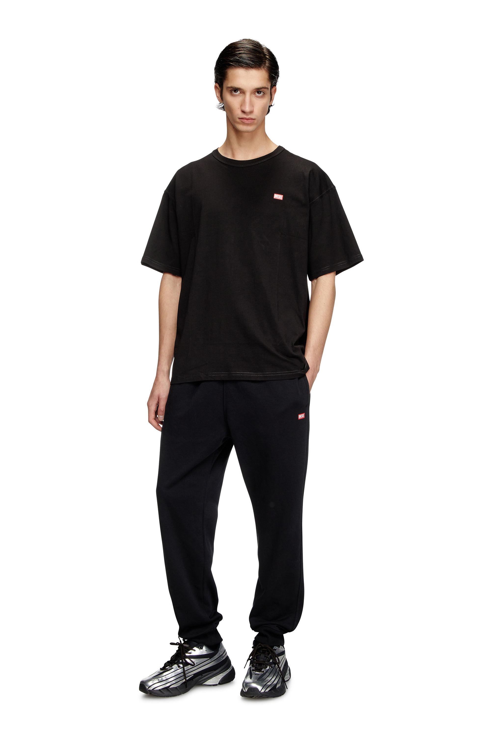 Diesel - P-TARGA-R1, Pantalones deportivos con logotipo pequeño Hombre in Negro - 1
