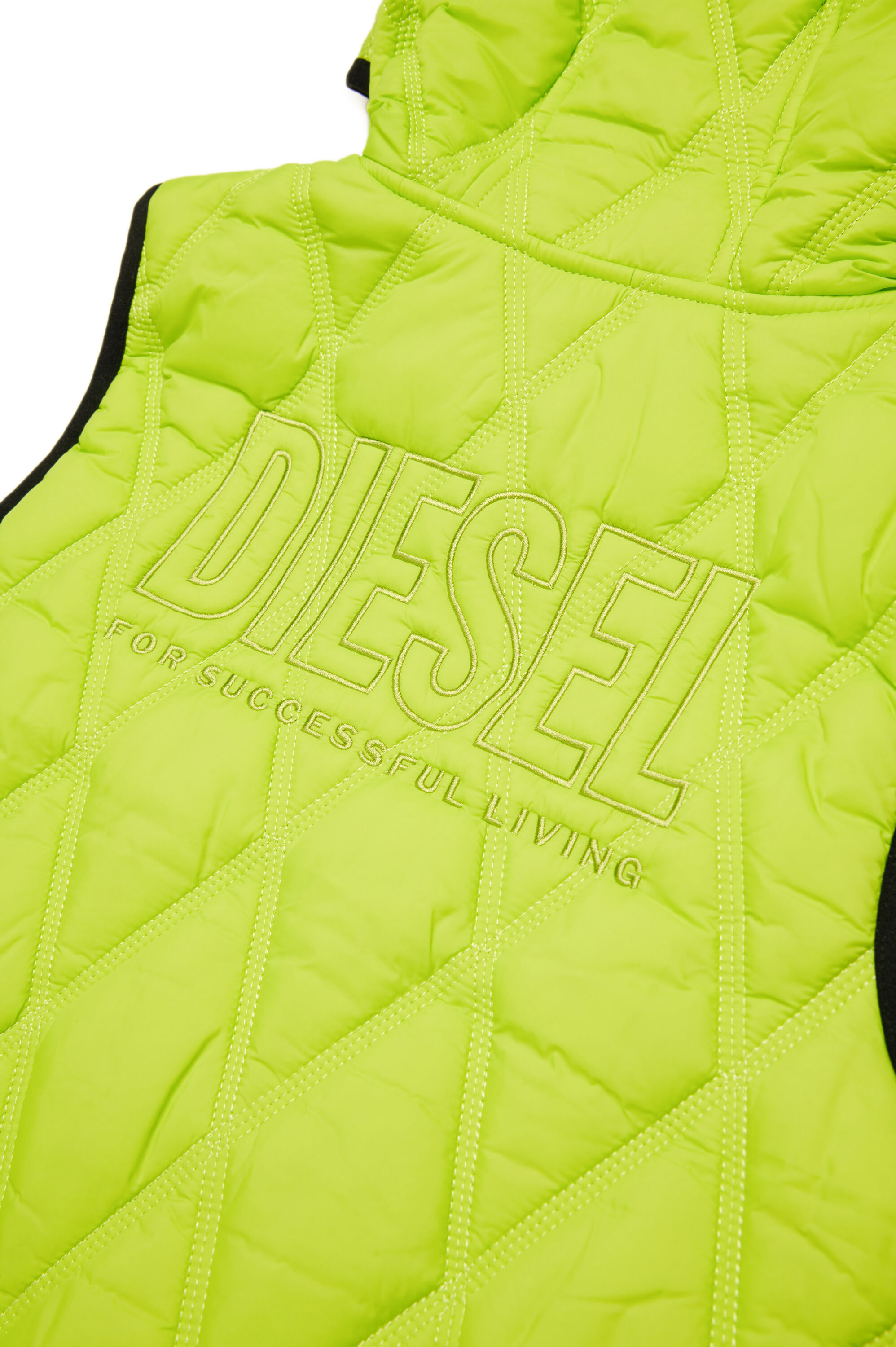 Diesel - JFOSSIR, Chaleco acolchado con capucha Unisex in Verde - 4