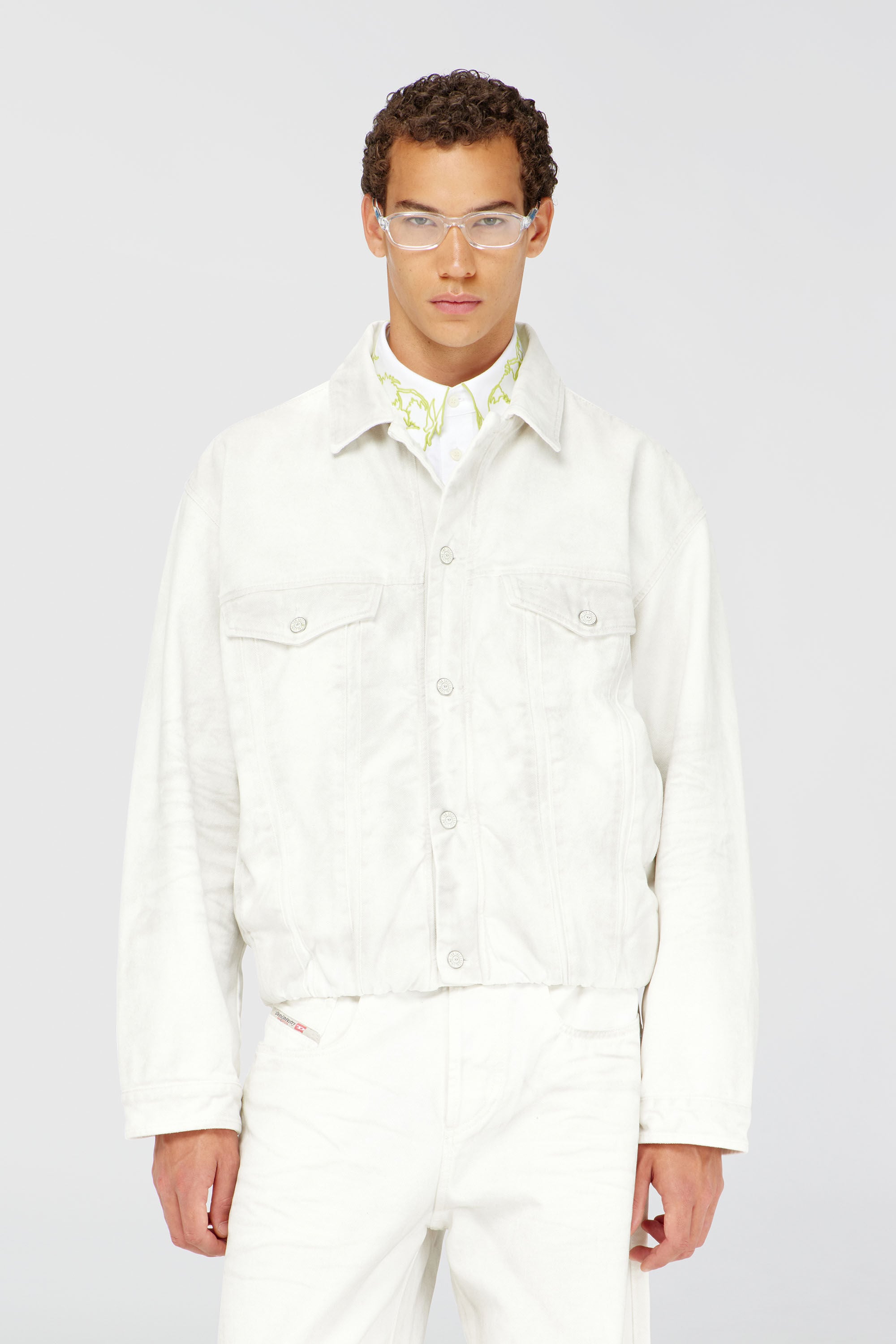Diesel - D-MORVI-FSJ1, Chaqueta vaquera el&aacute;stica Hombre in Blanco - 3