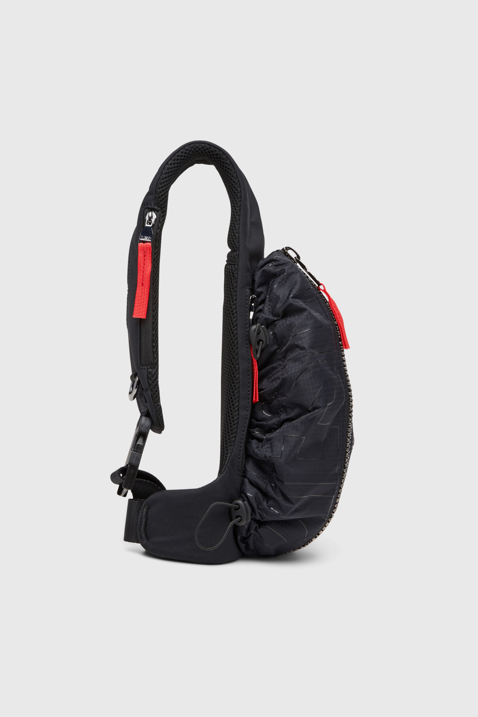 Diesel - ZIP-D CROSSBODY X, Zip-D-Bolso bandolera de tejido exterior de jacquard a cuadros Hombre in Negro - 4