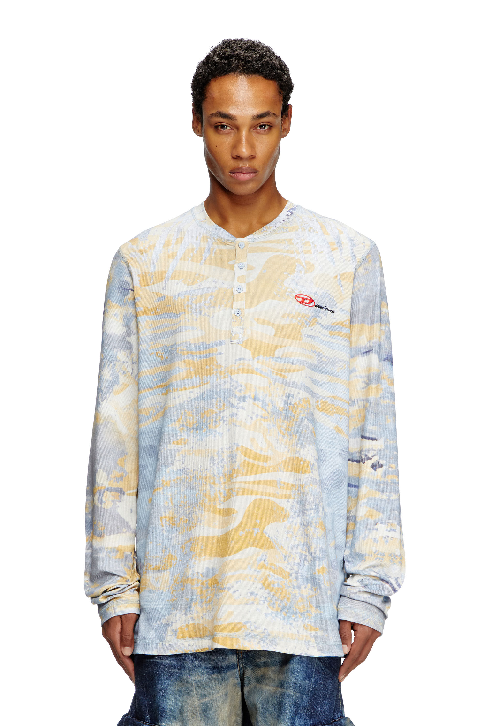 Diesel - T-JUSER-DD, Top abotonado con estampado de camuflaje Unisex in Multicolor - 3