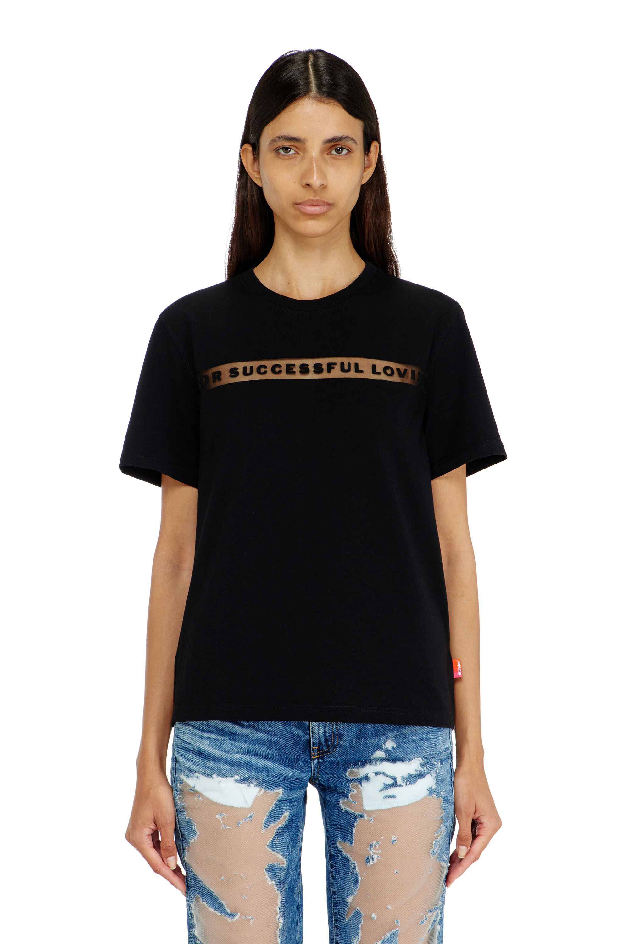 Diesel - PR-T-NOTS-CHI-R, Unisex's T-shirt with For Successful Loving logo in Black - 5