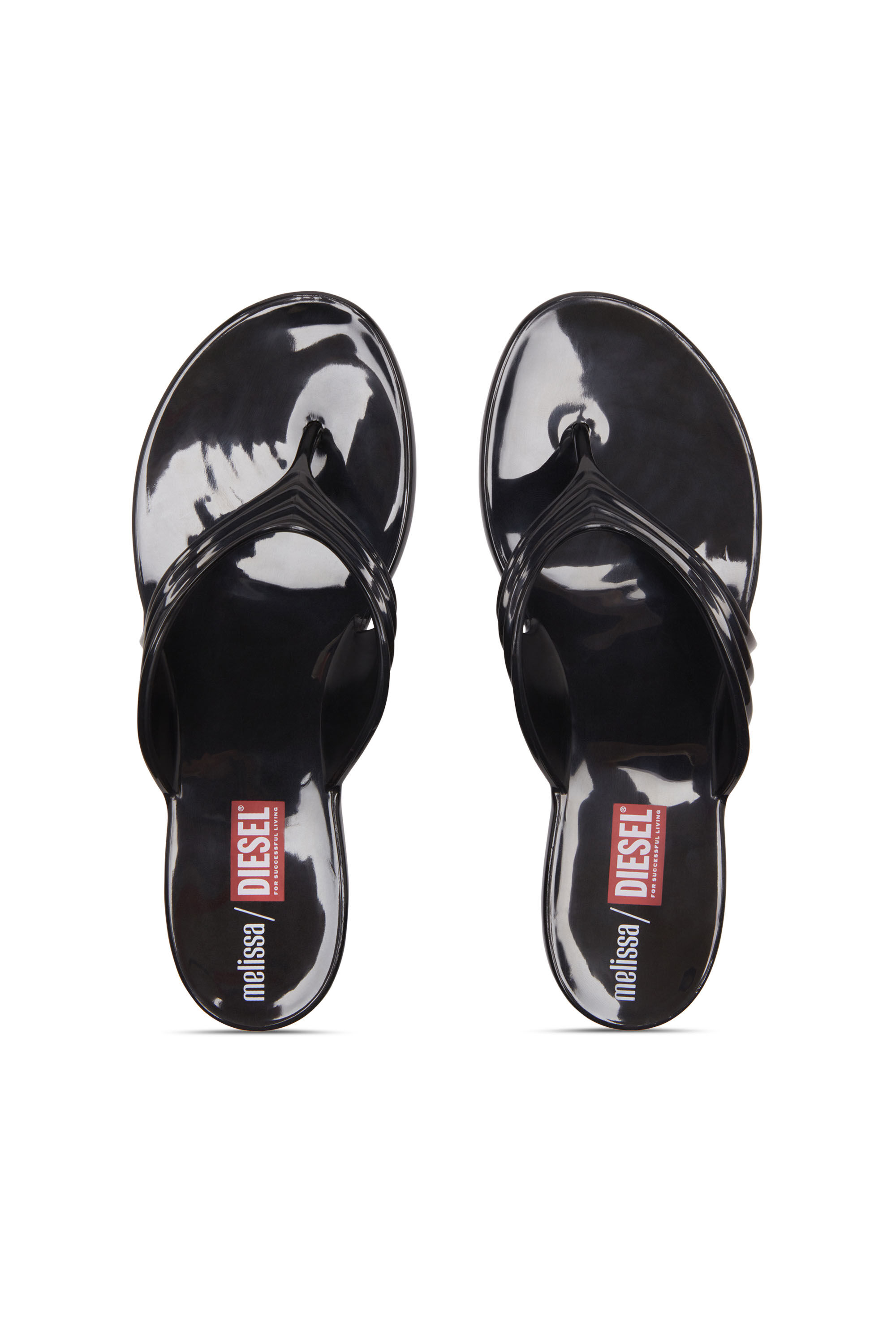 Diesel - MELISSA QUANTUM THONG, Chanclas esculturales en Melflex&reg; Mujer in Negro - 4
