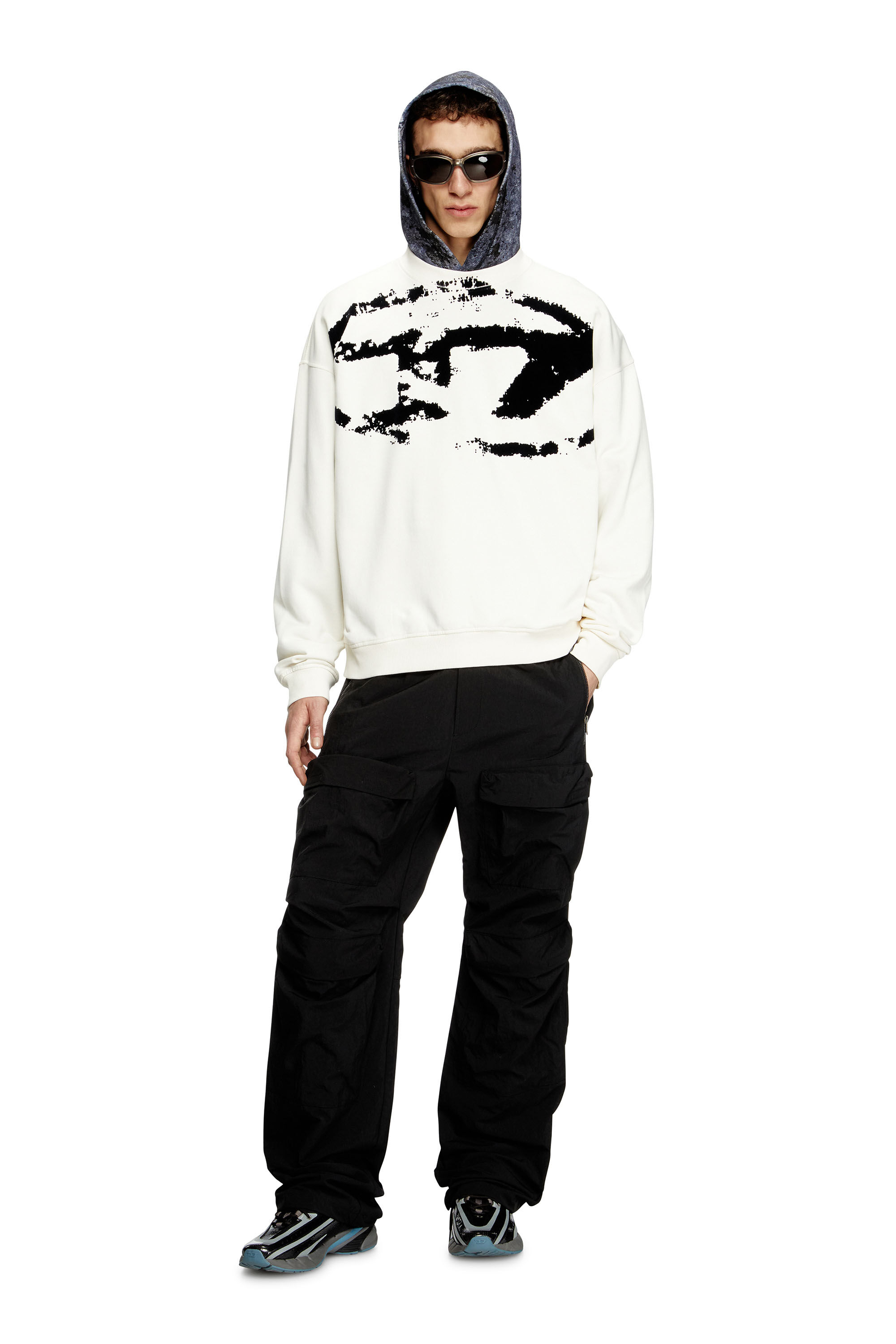 Diesel - S-BOXT-N5, Sudadera con logotipo desgastado en relieve Hombre in Multicolor - 1