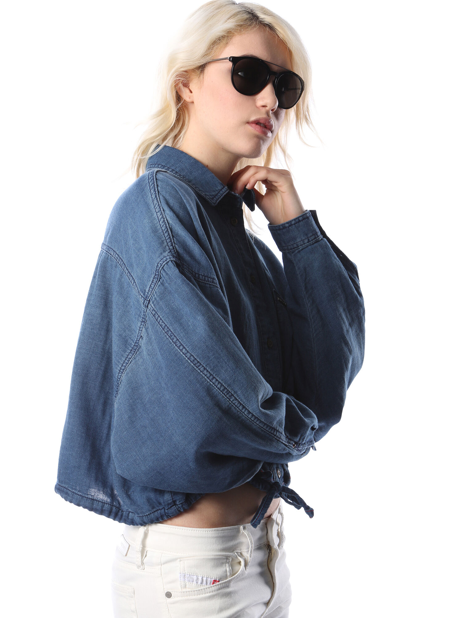 Diesel - DM0188, Gafas de estilo vintage con detalles metálicos Unisex in Negro - 6