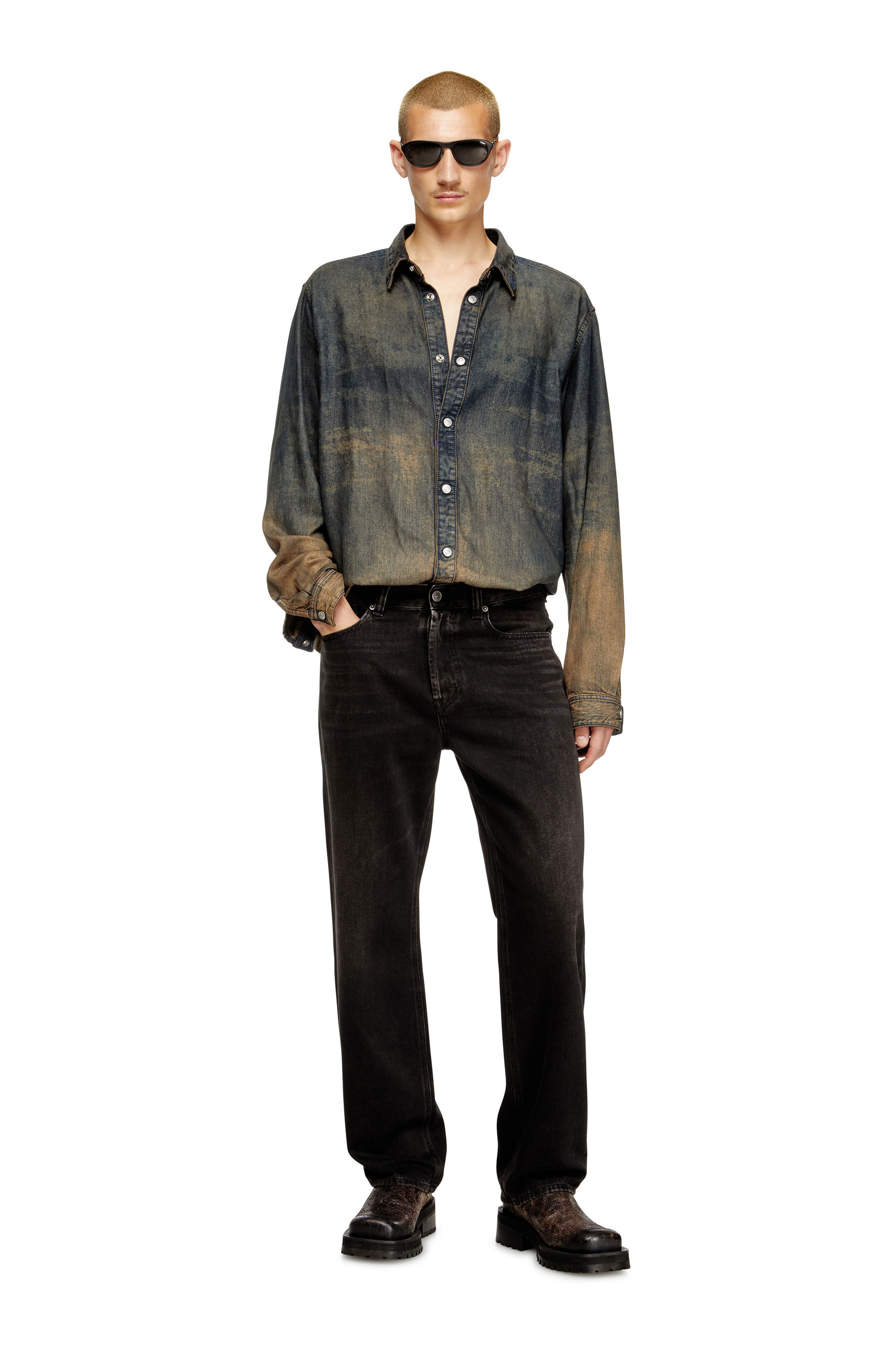 Diesel - Regular Jeans 2024 D-Macs 09J96 Hombre, Negro/Gris oscuro - 1