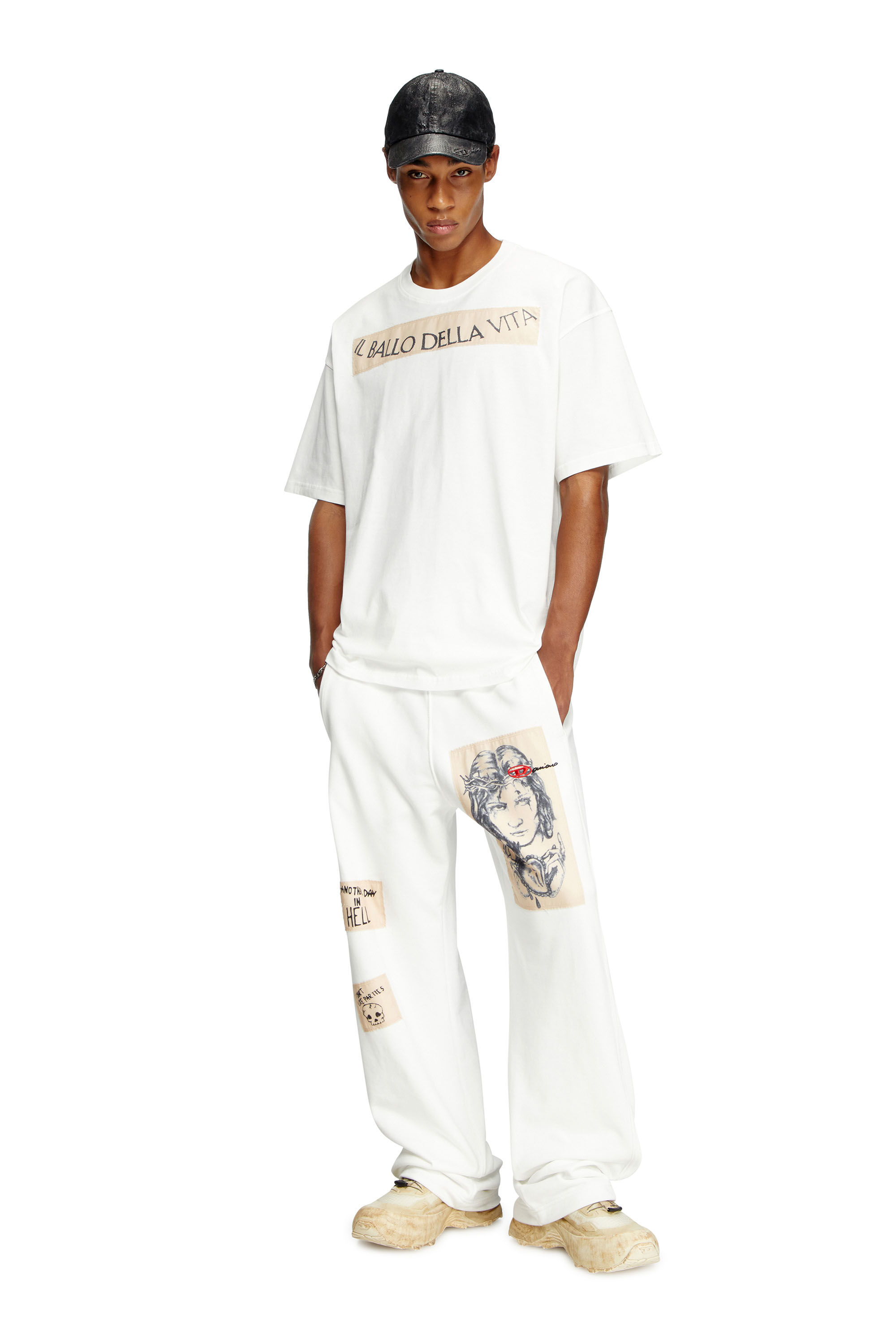 Diesel - T-BOXT-BALLO-DD, Camiseta con parche de tatuaje Unisex in Blanco - 1