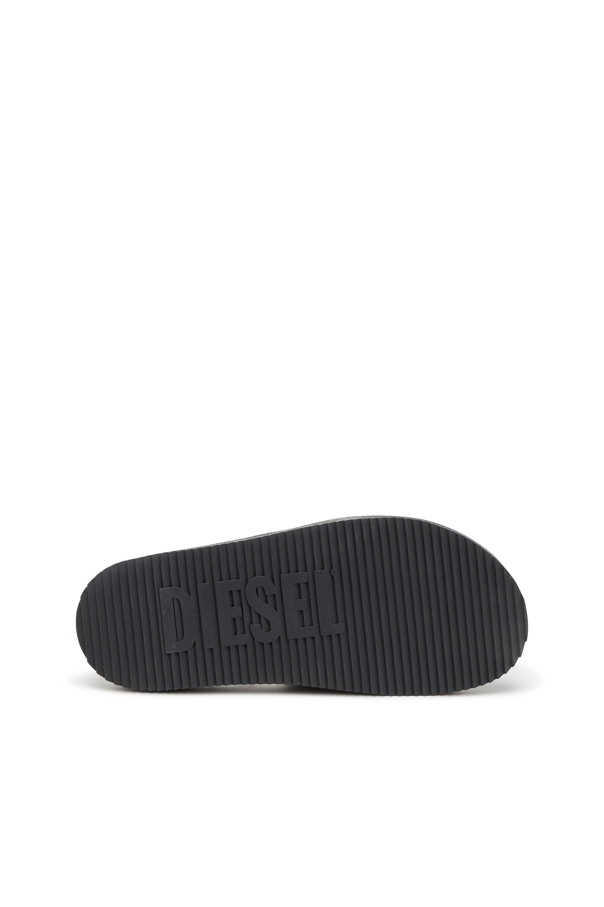 Diesel - SA-SLIDE D OVAL, Sa-Slide D-Chanclas de denim con correa en relieve Unisex in Negro - 5