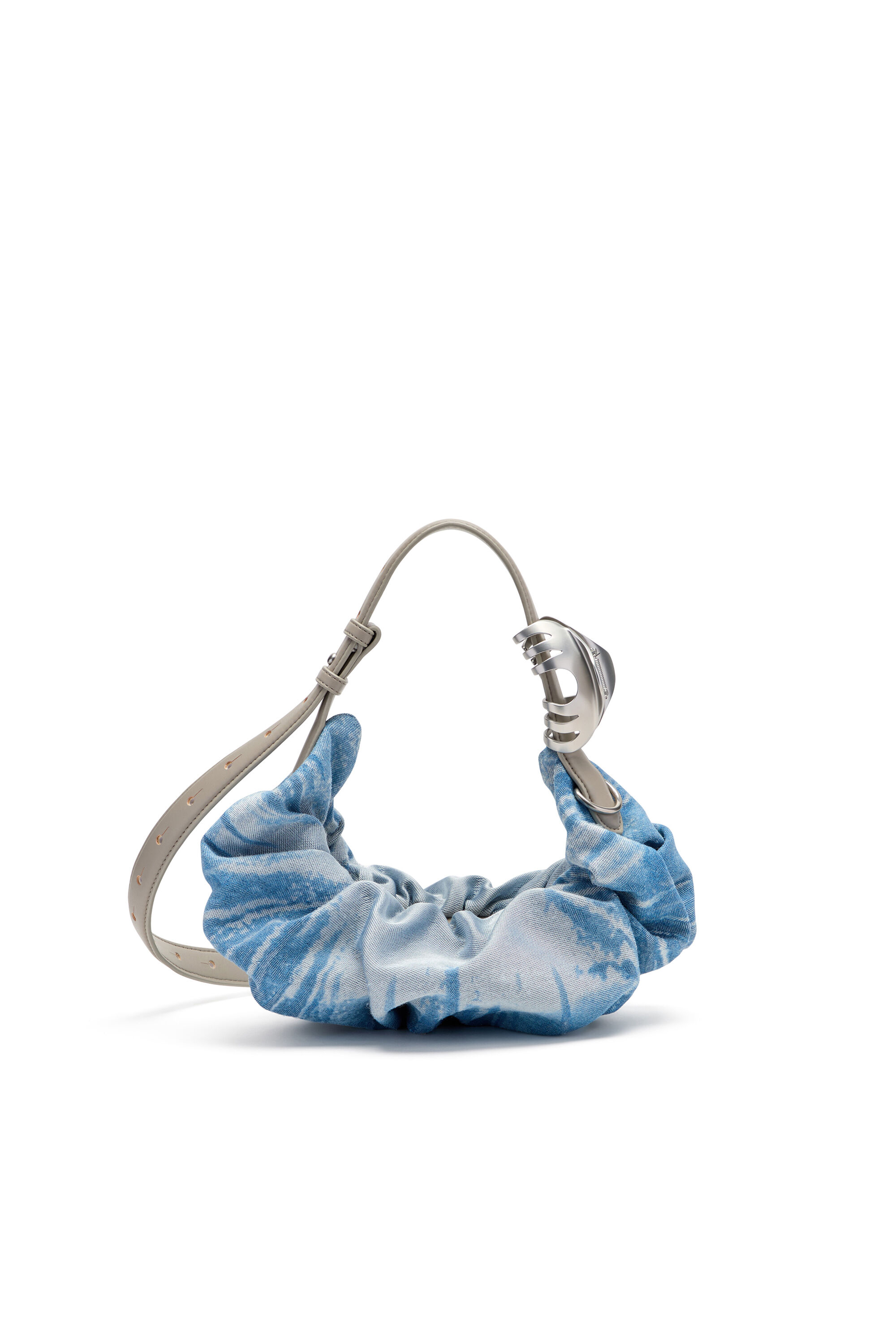 Diesel - GRAB-D HOBO S, Bolso hobo Grab-D-Scrunched en denim satinado Mujer in Azul marino - 4