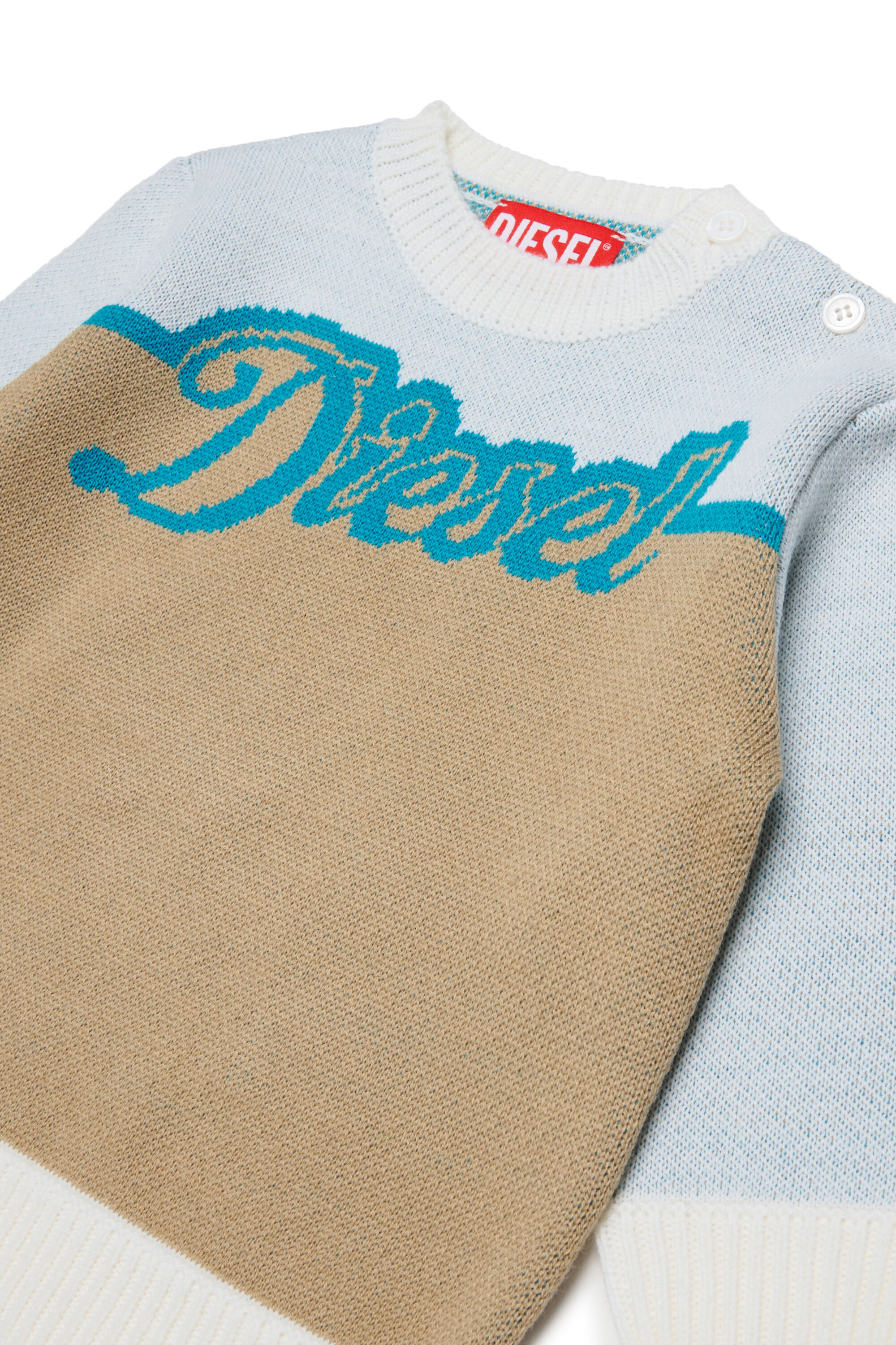 Diesel - KBLOB, Jersey de mezcla de lana con logo Diesel Unisex in Blanco - 3