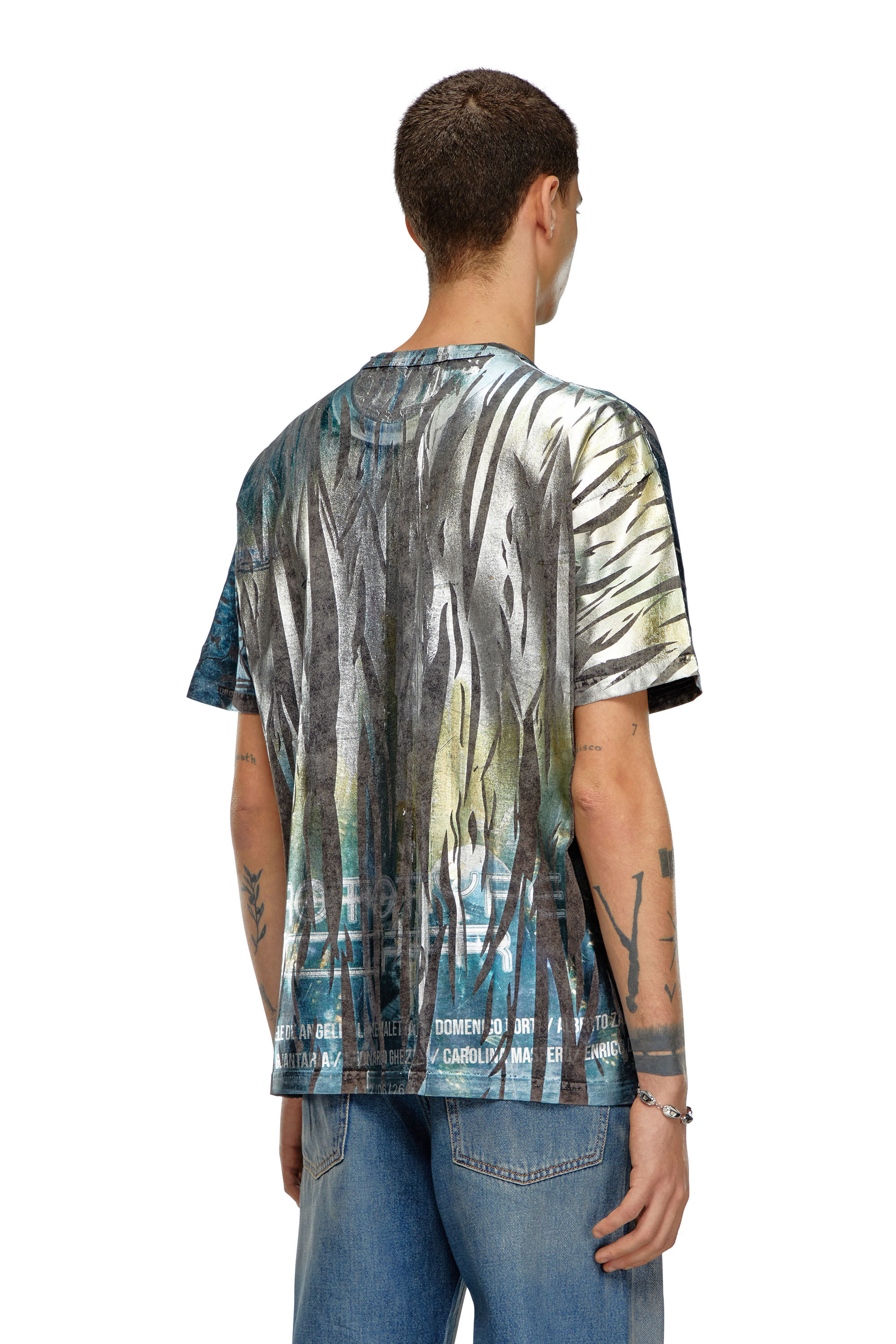 Diesel - T-BORD-Q1, Hombre Camiseta con tratamiento de lámina arrugada in Multicolor - Image 4