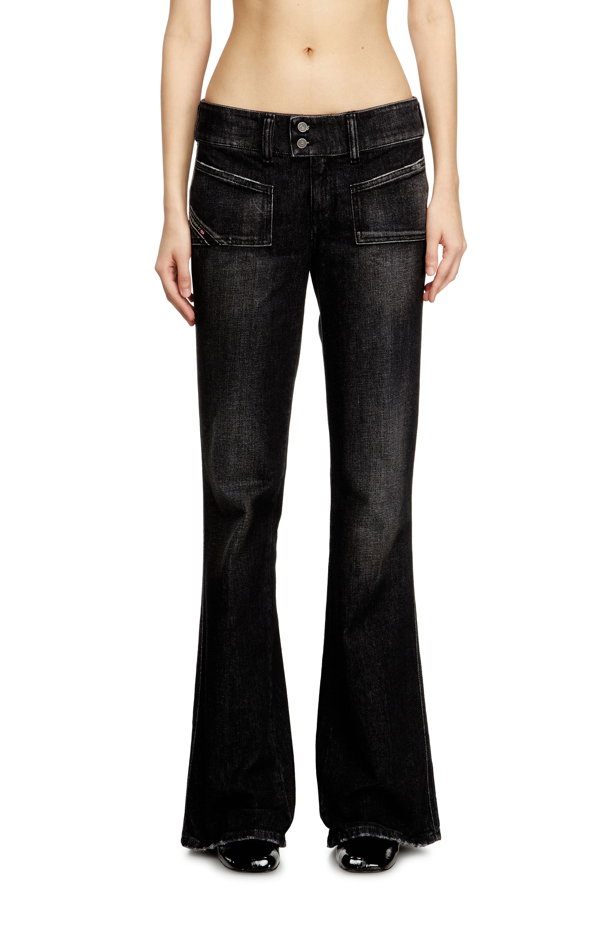 Diesel - Bootcut Jeans D-Hush 09N50 Mujer, Negro/Gris oscuro - 3