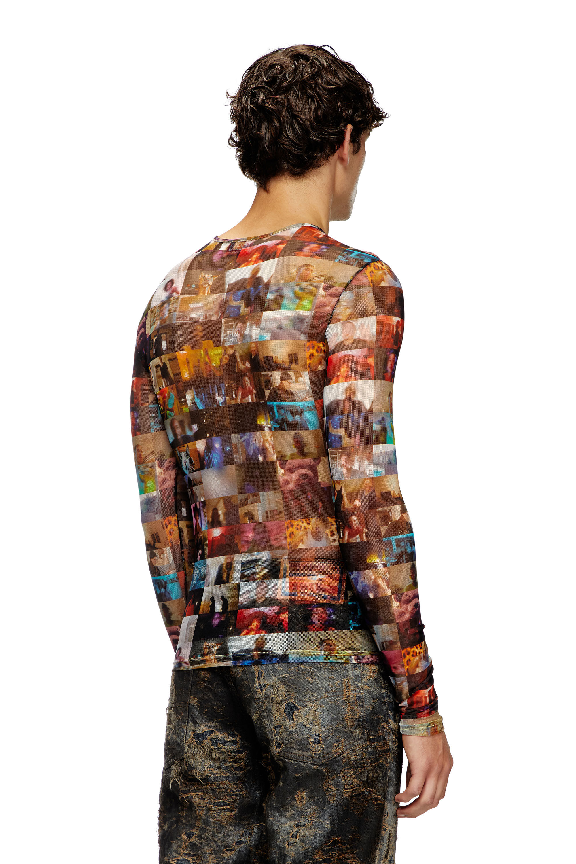 Diesel - T-LIXY, Top de tul elástico con estampado Livestream Hombre in Multicolor - 4