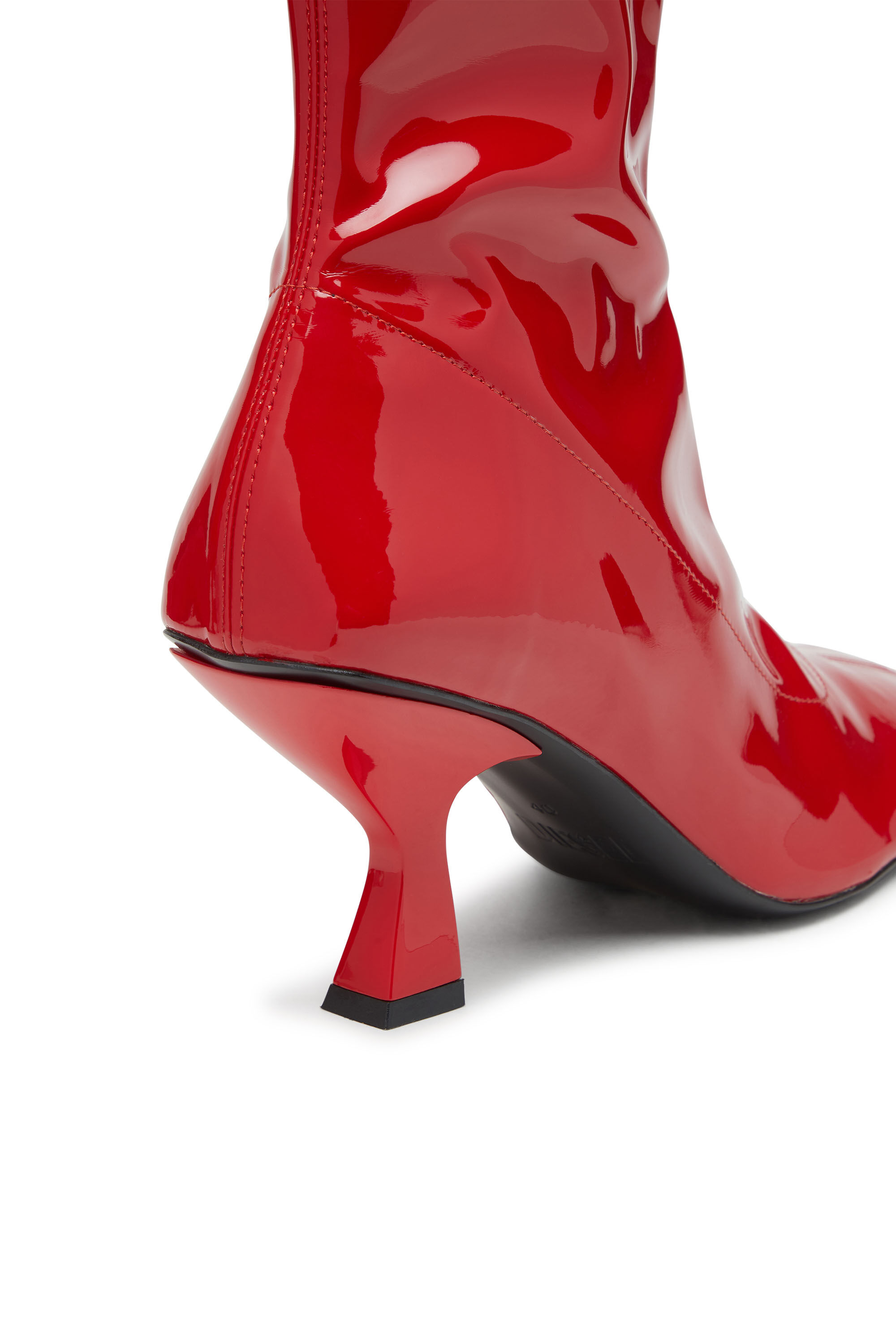 Diesel - D-AMBER MD BT, D-Amber-Botines de poliuretano elástico de charol Mujer in Rojo - 4