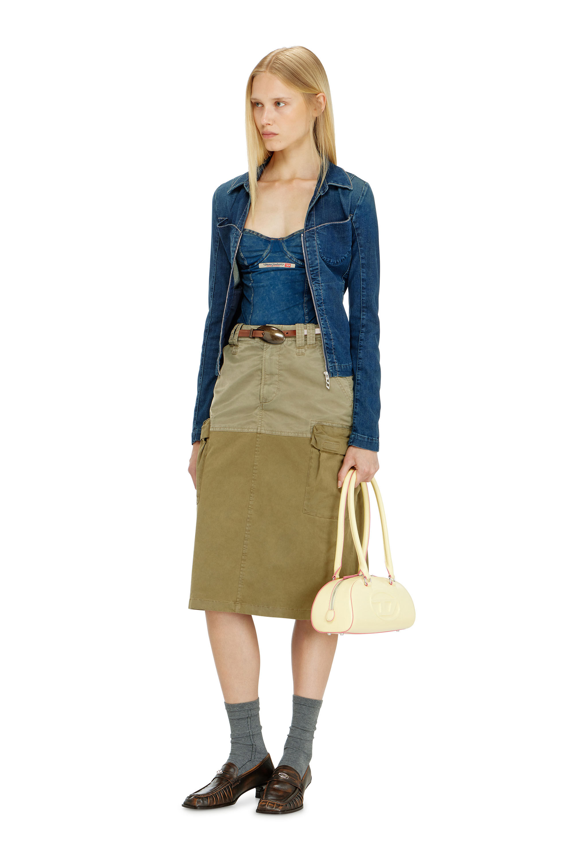Diesel - O-DELE, Falda cargo midi de algod&oacute;n y nailon Mujer in ToBeDefined - 1