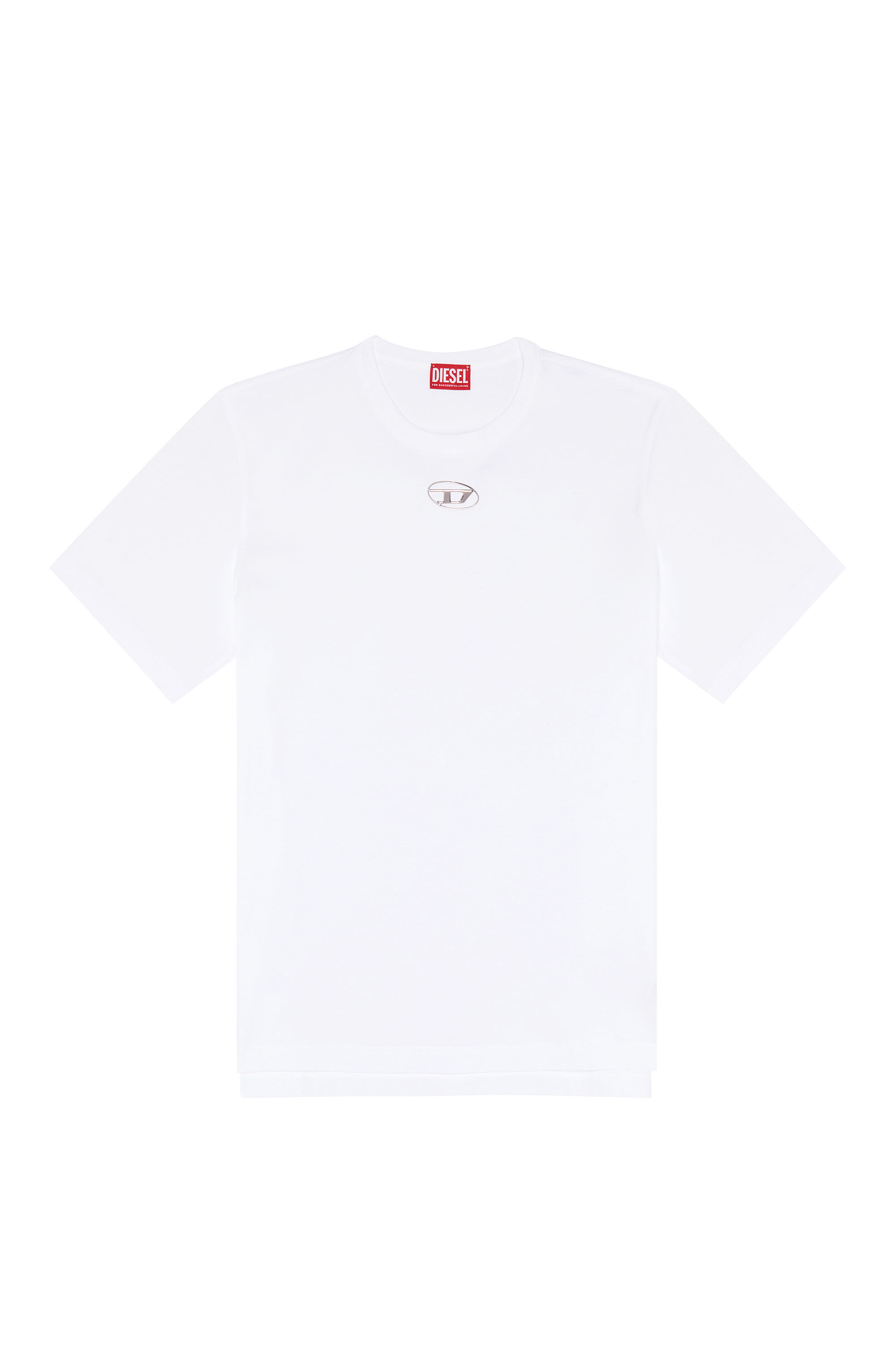 Diesel - T-ADJUST-OD, Camiseta con Oval D metálico Hombre in Blanco - 2