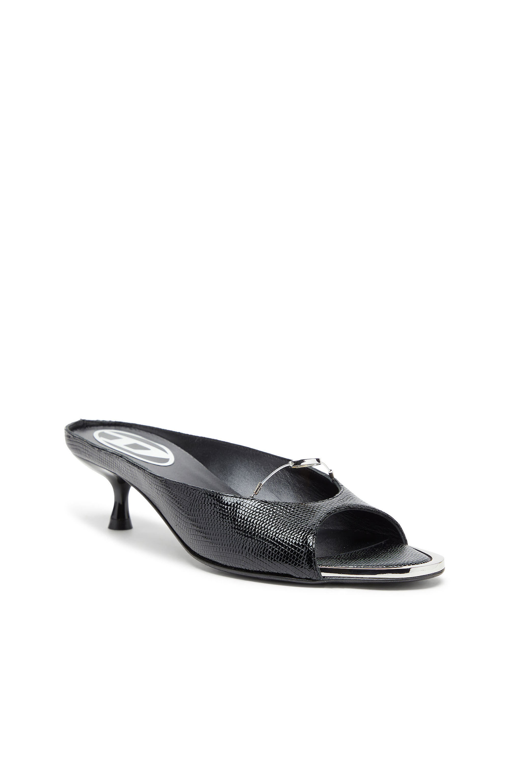 Diesel - D-DIAM'S-SA-40, D-Diam's - Mula de piel con Oval D flotante Mujer in Negro - 6