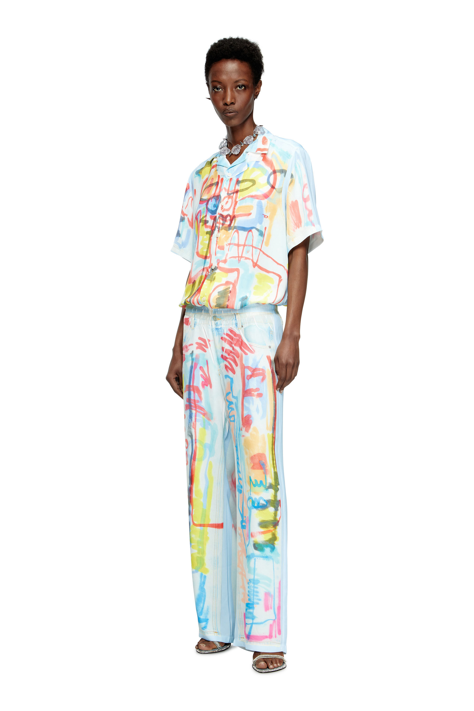 Diesel - P-AFTER-GRAFFITI-AFR, Pantalón holgado con estampado graffiti Unisex in Multicolor - 6