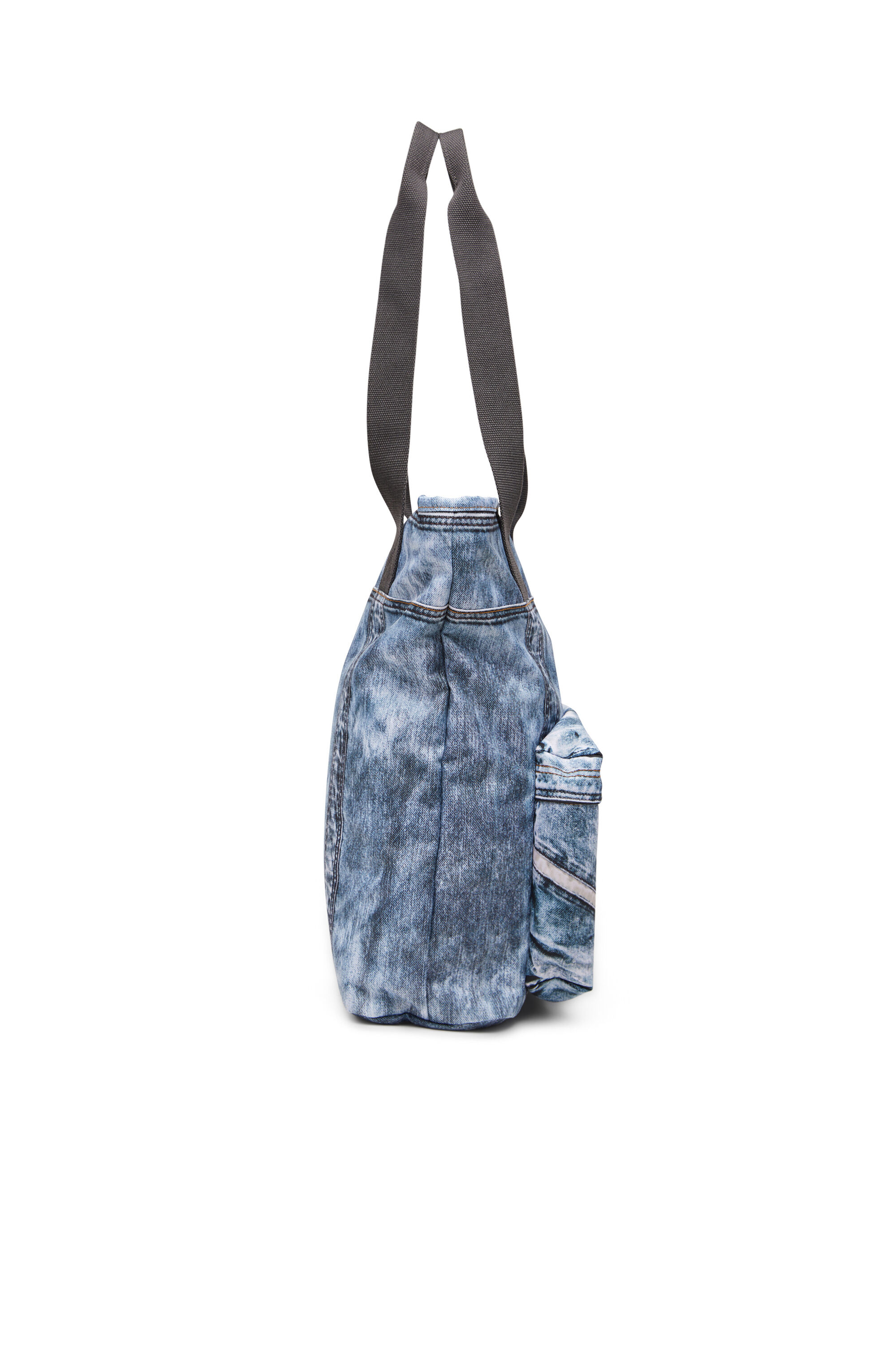 Diesel - DIESEL TOTE, Bolso tote en denim trampantojo Unisex in Azul marino - 3