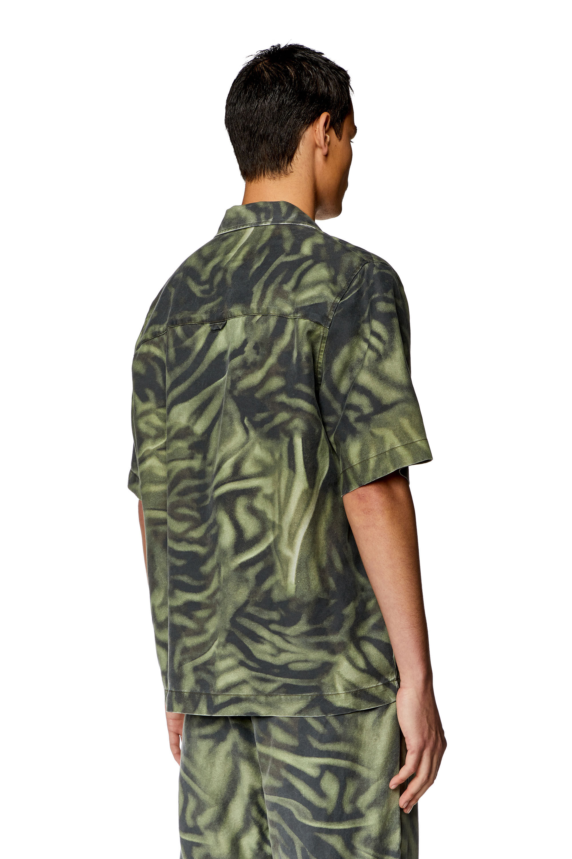 Diesel - S-SAM-ZEBRA, Man Short-sleeve shirt with zebra-camo print in Multicolor - Image 4
