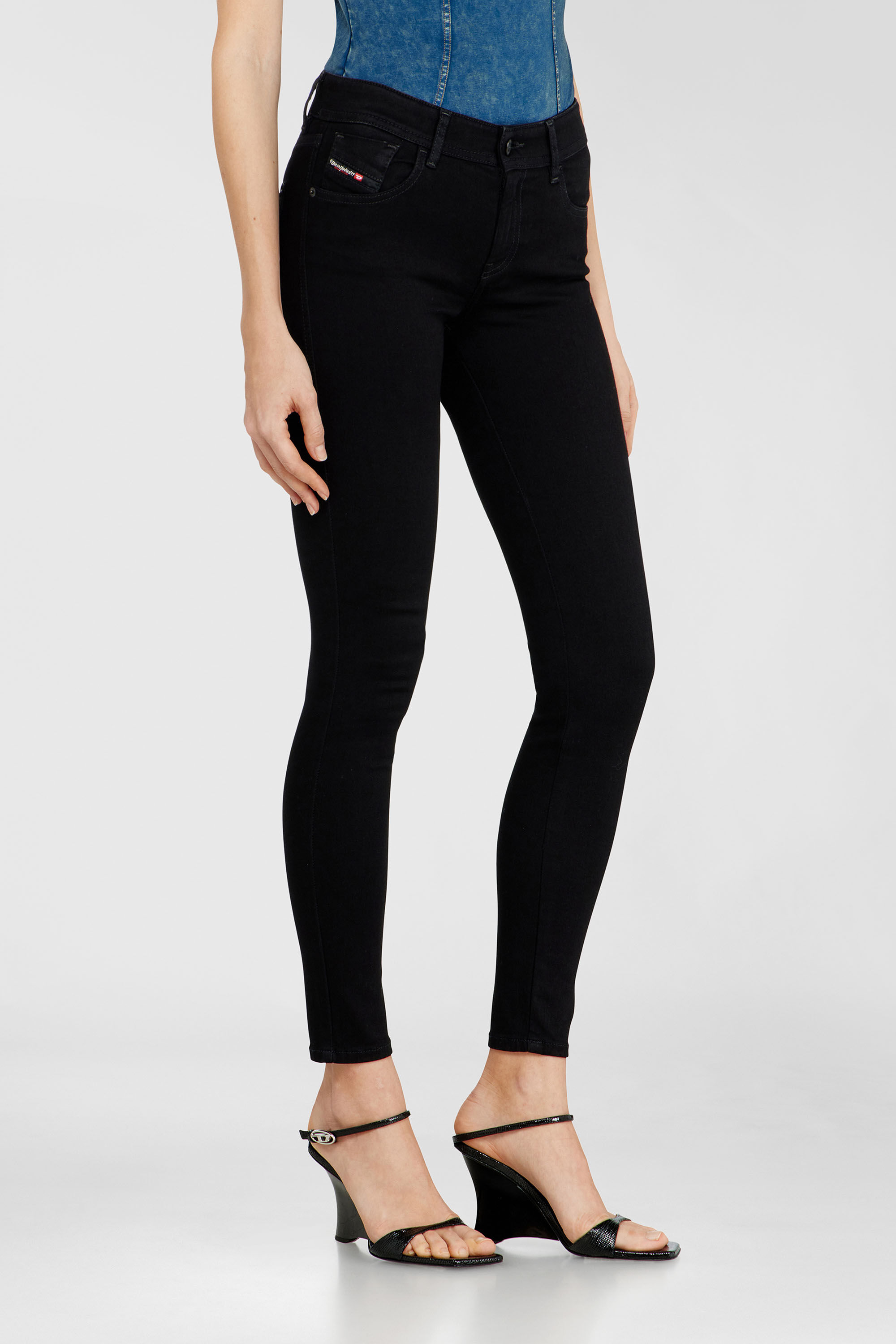 Diesel - Skinny Jeans 2017 Slandy 069EF Mujer, Negro/Gris oscuro - 7