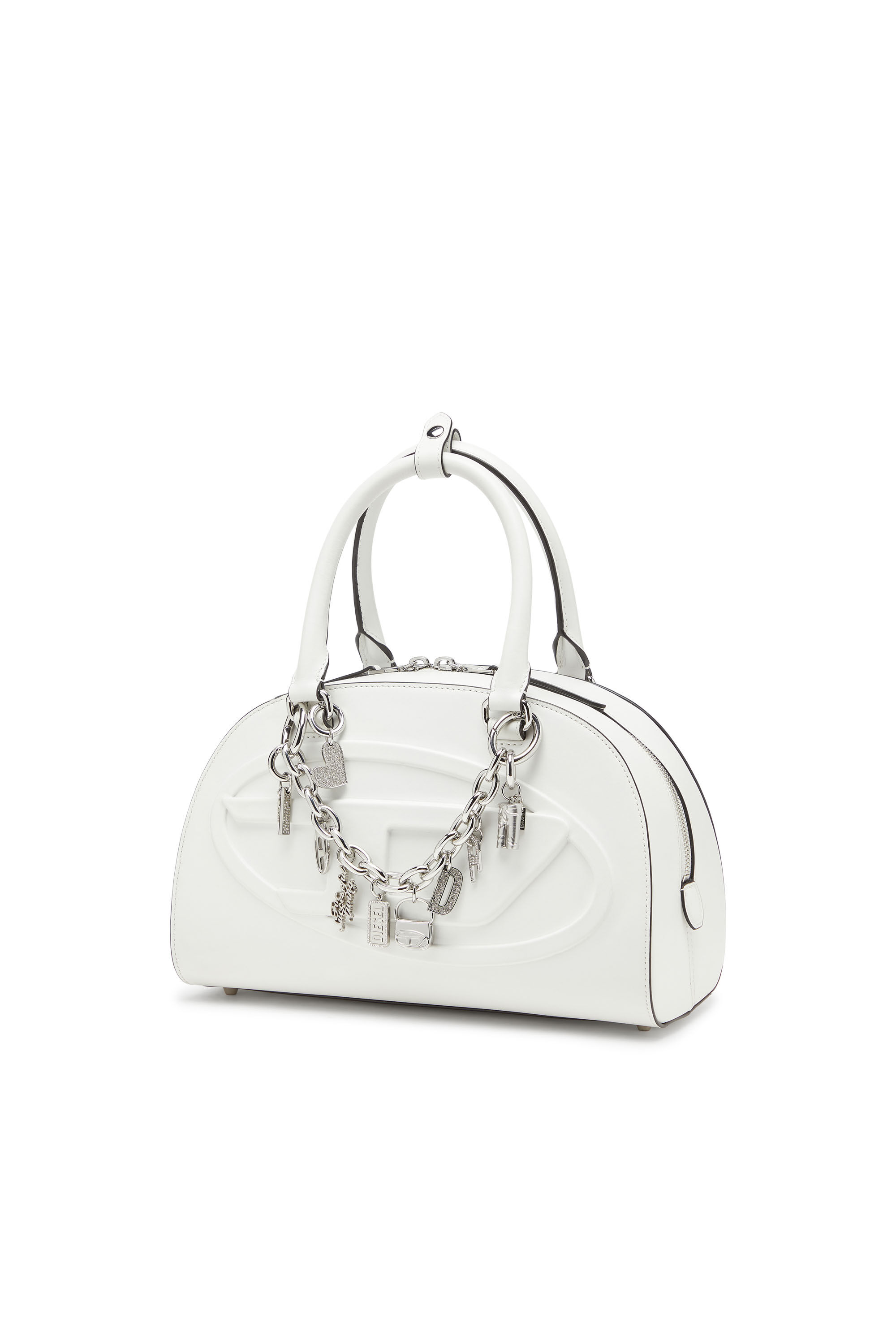 Diesel - CHARM-HEART, Colgante de corazón de metal con pedrería Mujer in Plateado - 3