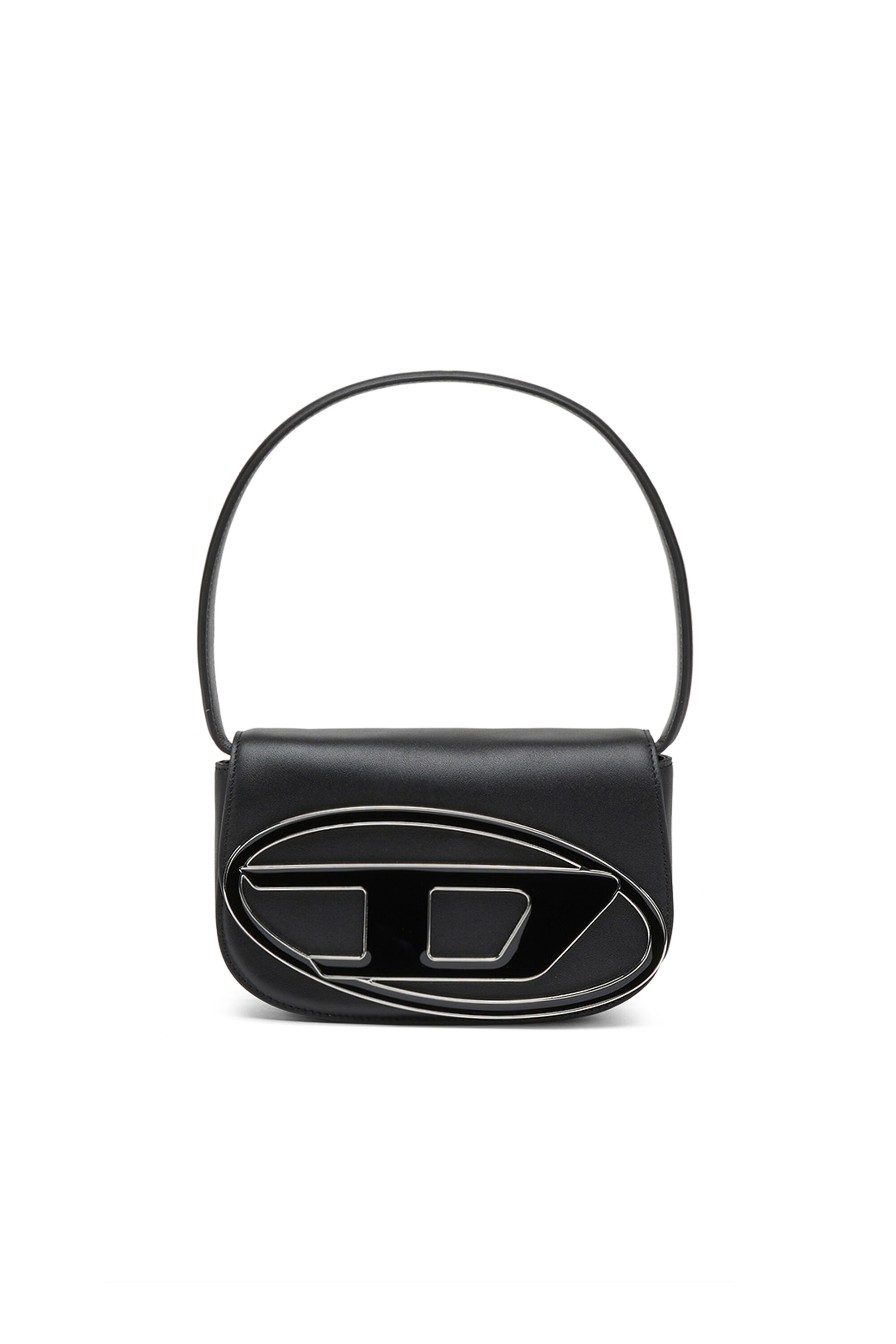 1DR Bolso iconico de hombro de cuero napa Mujer Negro Diesel