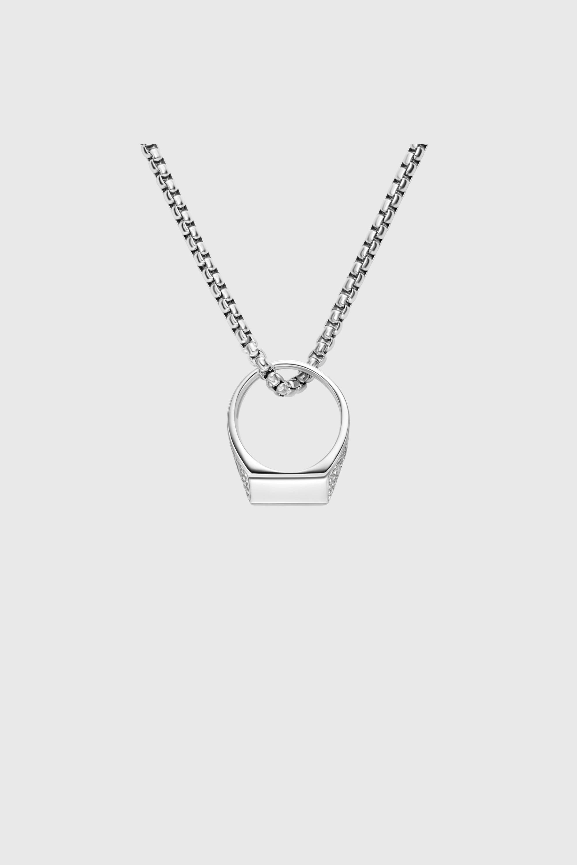Diesel - DX1741040, Collar de acero inoxidable con colgante pav&eacute; Unisex in Plateado - 3