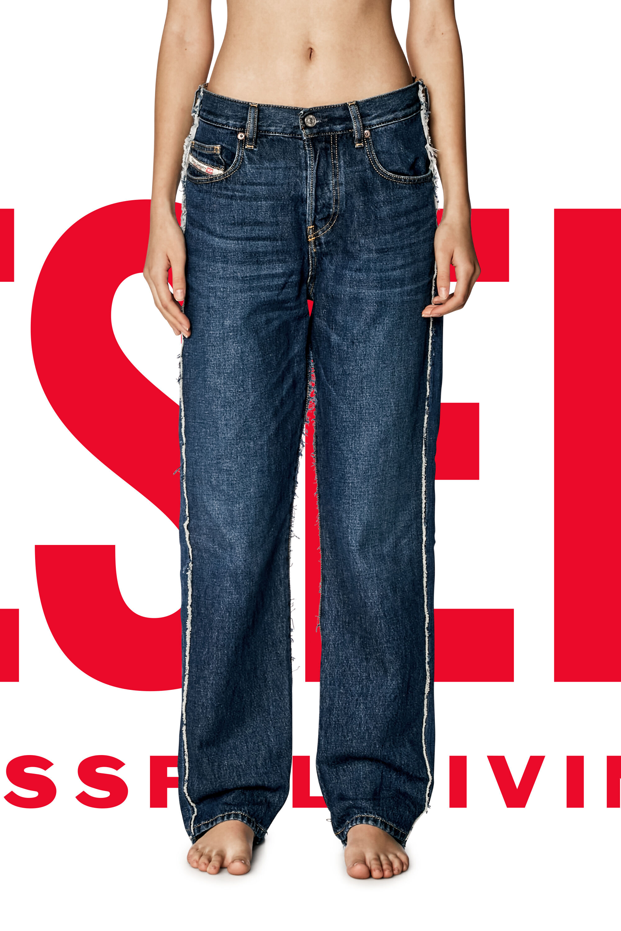 Diesel - Straight Jeans Dieseloves 03 09K47, Azul medio - Image 8