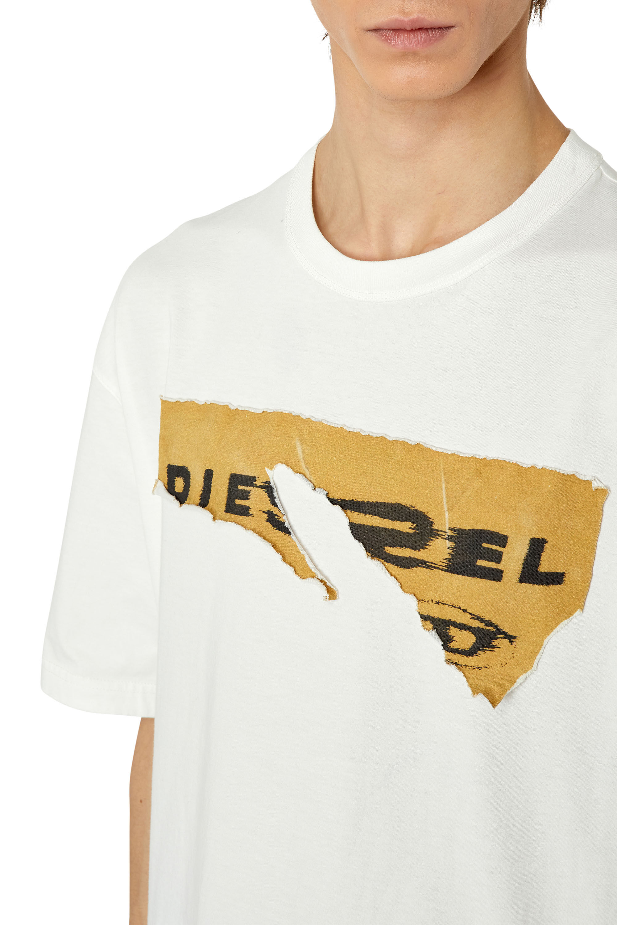 Diesel - T-WASH-POFF, Camiseta con parches despegados Hombre in Blanco - 4