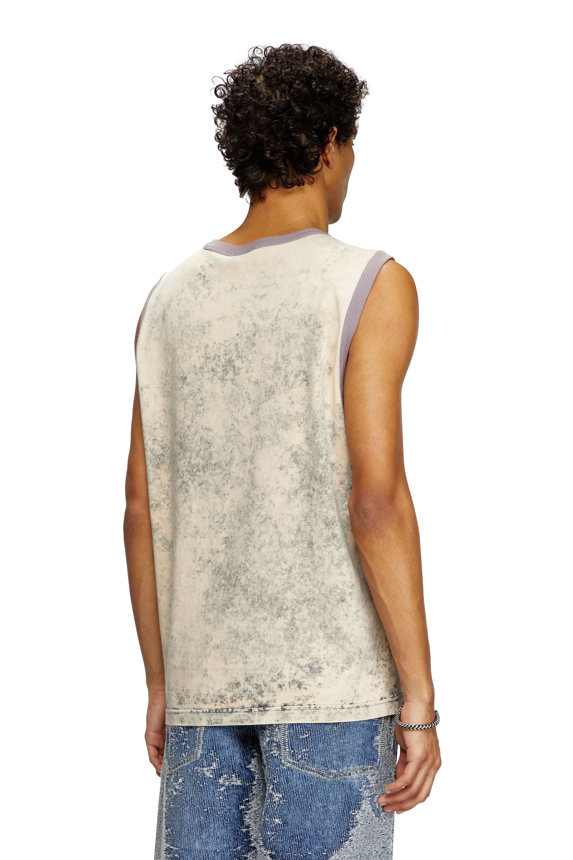 Diesel - T-BISCO-R1, Camiseta con tirantes tratada con logotipo Diesel Core Hombre in Gris - 4