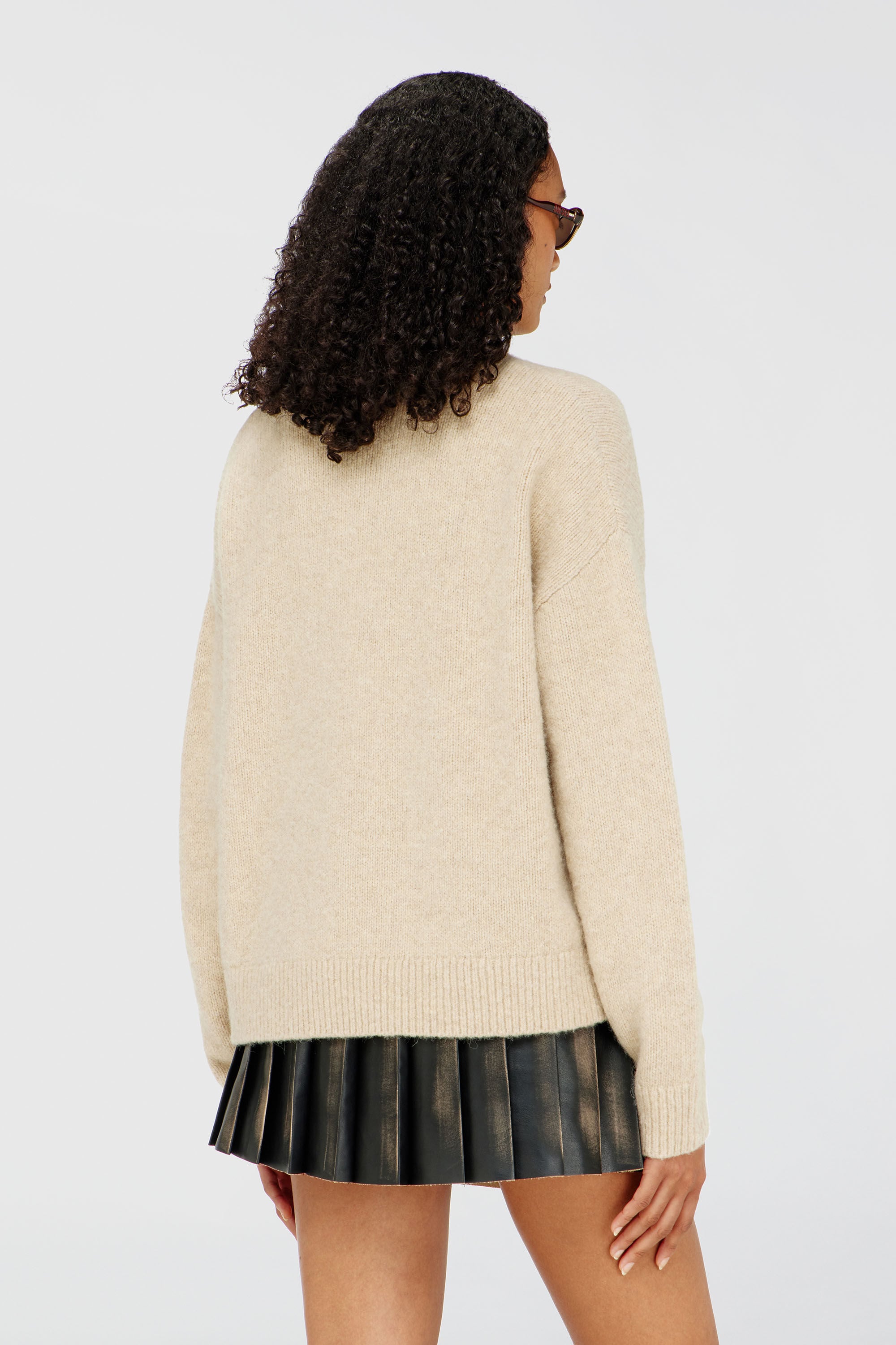 Diesel - M-AREETA, Jersey de mezcla de lana y alpaca Mujer in Beige - 4
