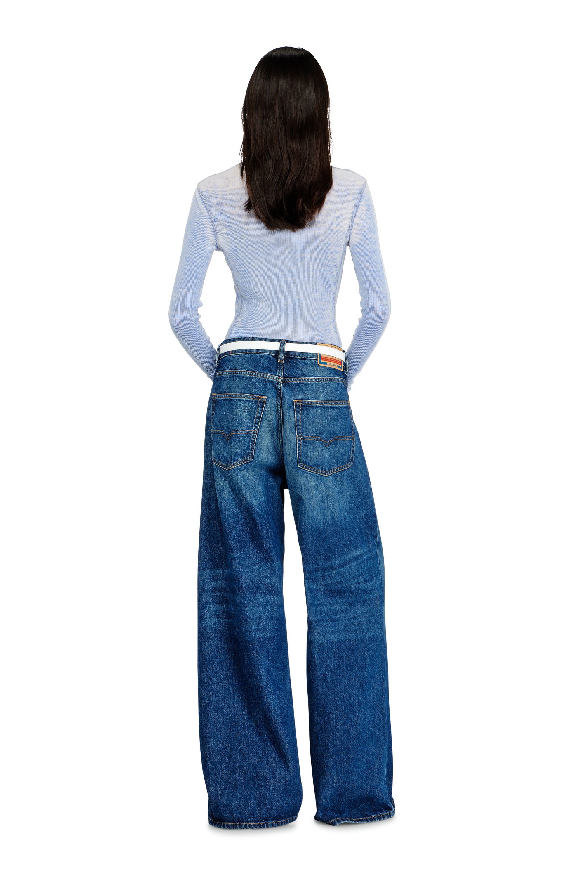 Vaqueros anchos de mujer en azul Oscuro | Diesel®