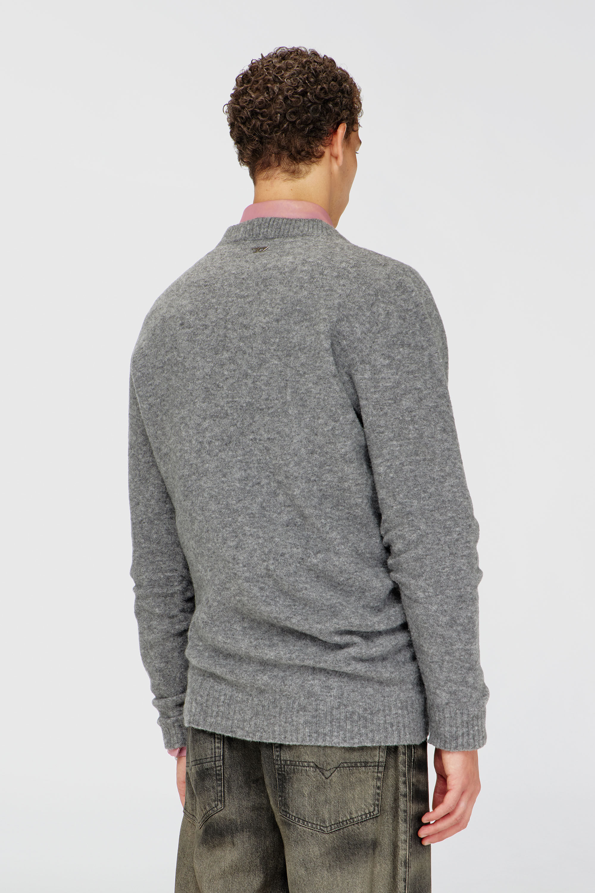 Diesel - K-ANDIE, Jersey de pico en punto hervido arrugado Hombre in Gris - 4