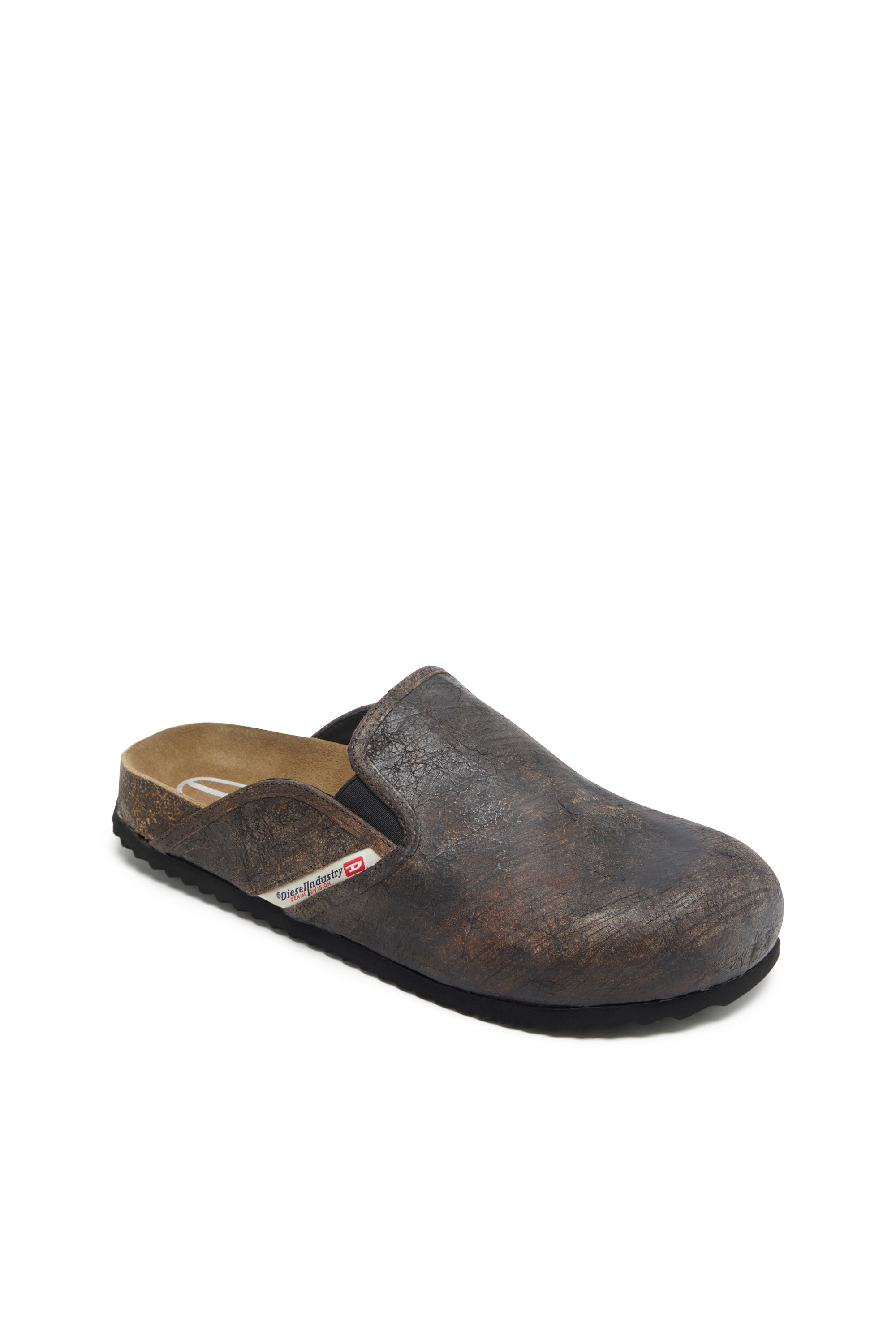 Diesel - D-WOODSTOCK SLIP-ON, D-Woodstock-Zuecos de gamuza con efecto agrietado Hombre in Marrón - 6